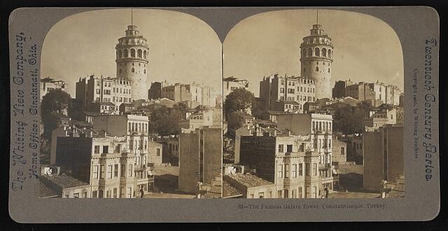Photo:Constantinople Turkey Galata Tower 1900s Stereograph Cityscape