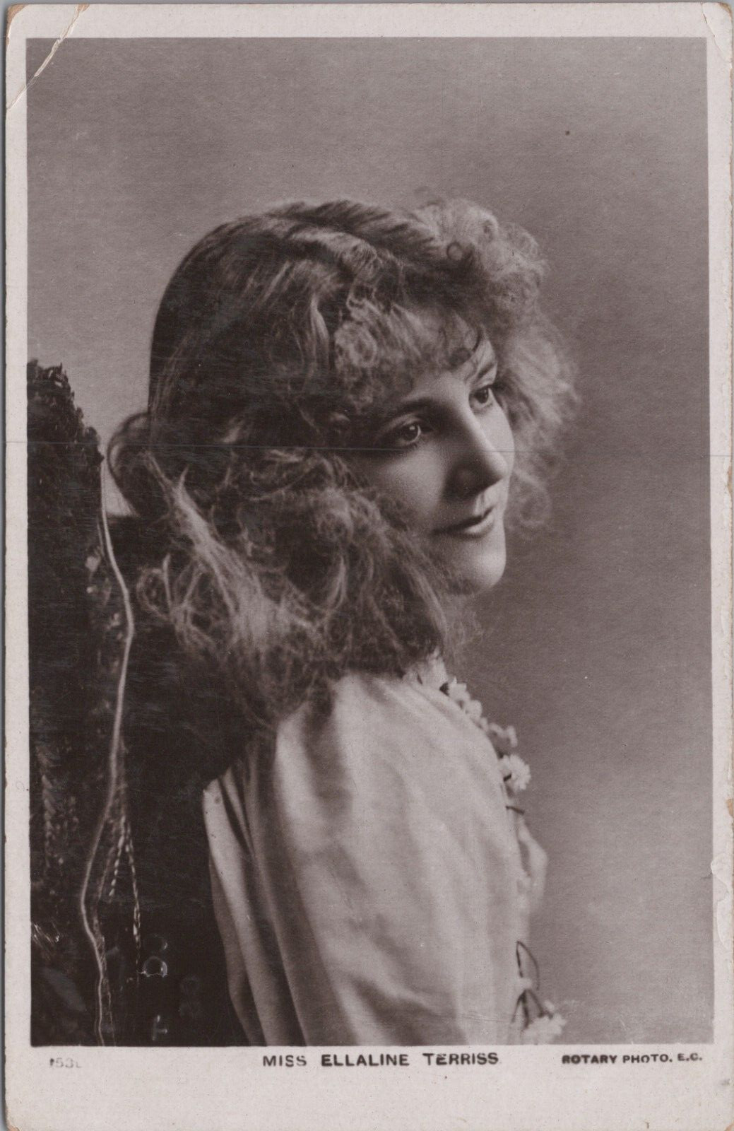 Pretty Lady Gazing Miss Ellaline Terriss RPPC c1910s Postcard 12739a