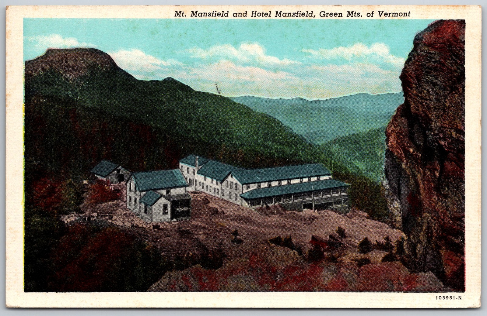 Antique Postcard Mt. Mansfield Hotel Mansfield Vermont Scenic