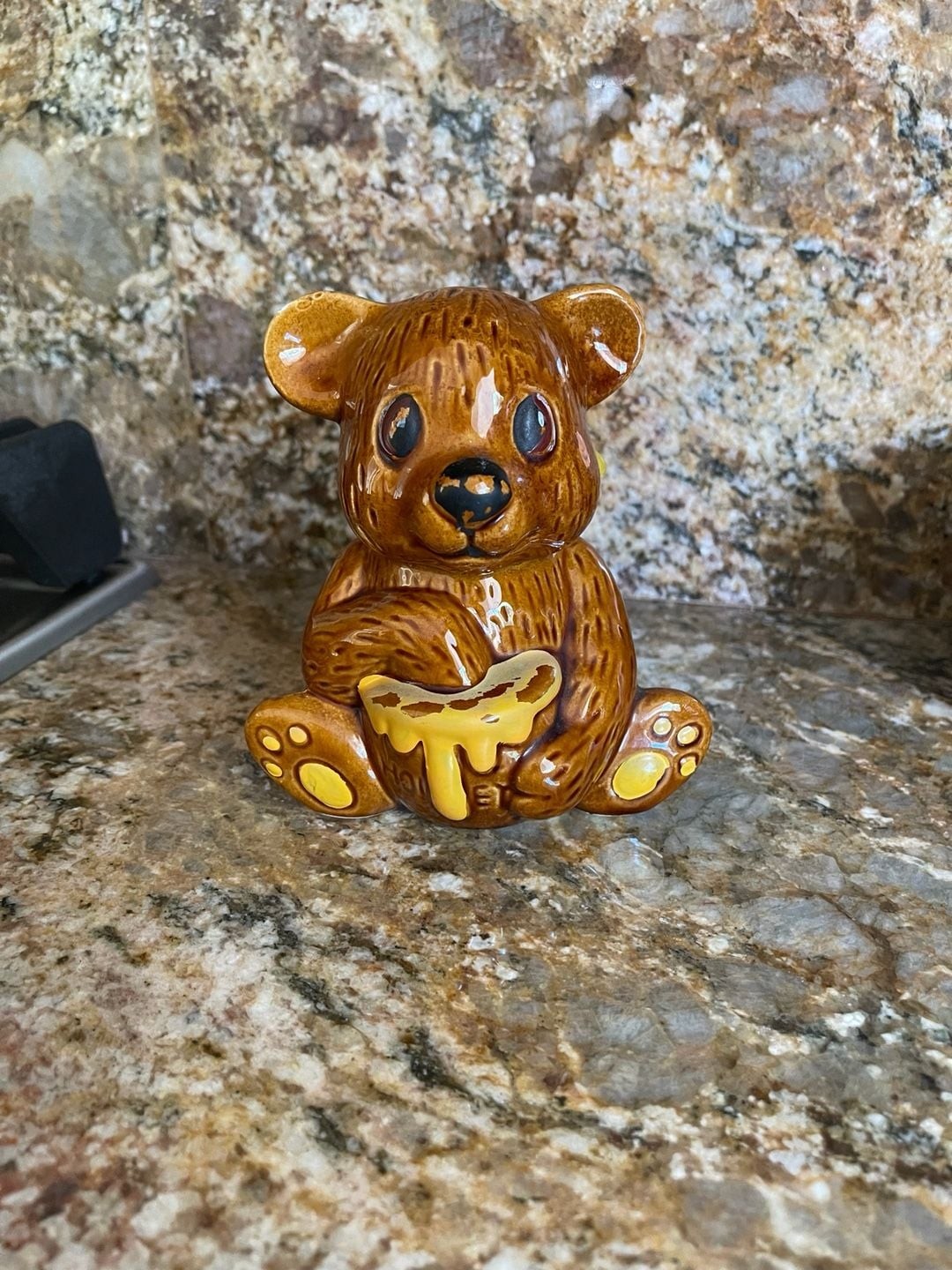 Vintage Honey Bear Pot With Dipper Ceramic Vintage Honey Bear Pot With Dipper Ceramic