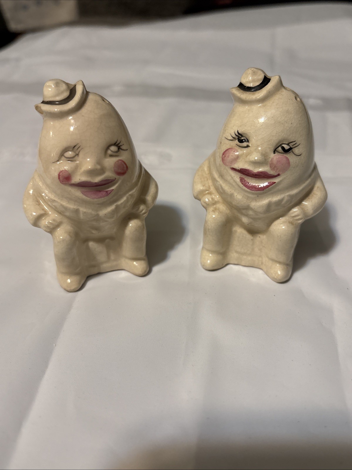 Vintage 1950s Anthropomorphic Humpty Dumpty Salt & Pepper Shakers Japan Set