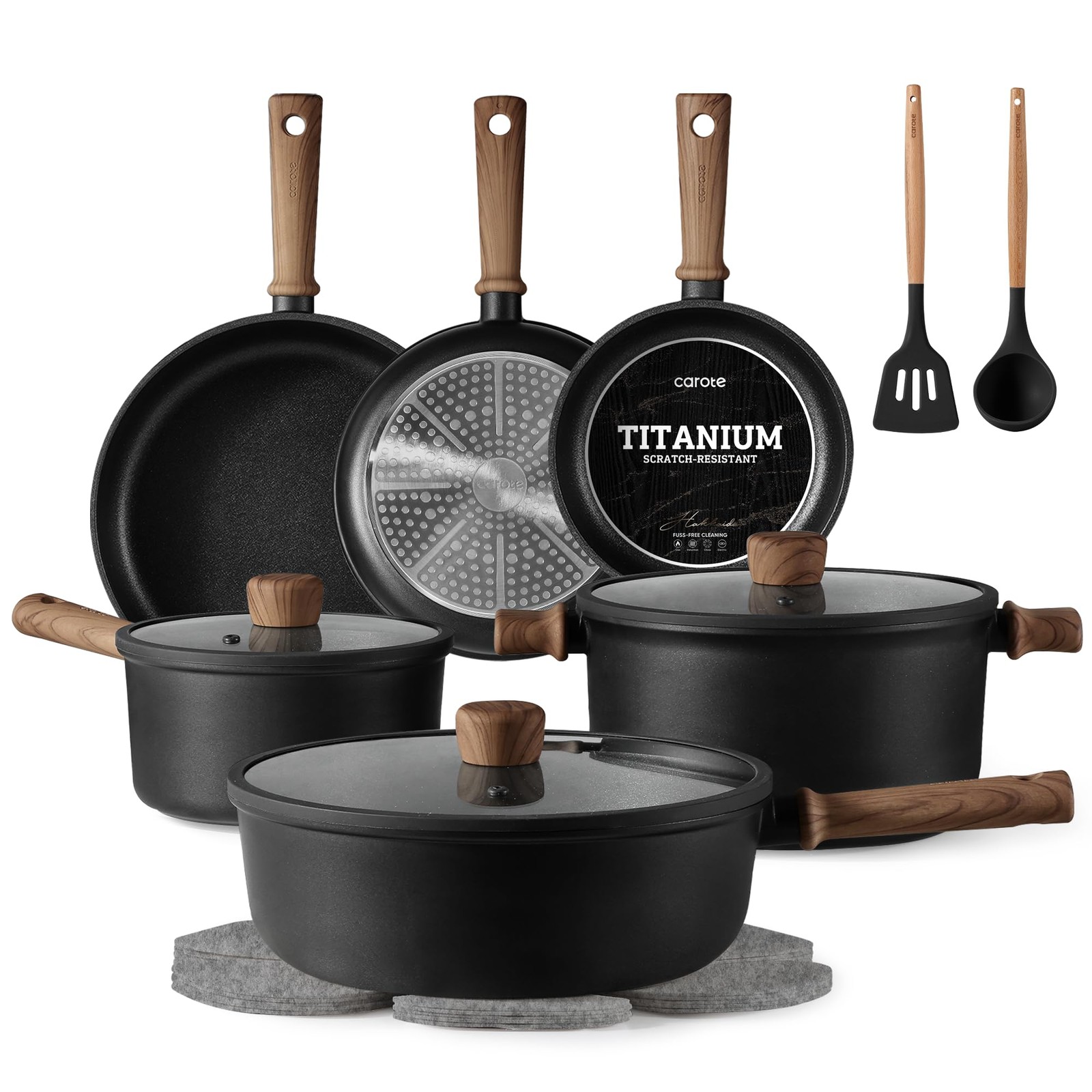 Nonstick Pots And Pans, Induction Titanium Cookware Set 16pcs Kitchen Cooking Nonstick Pots And Pans, Induction Titanium Cookware Set 16pcs Kitchen Cooking