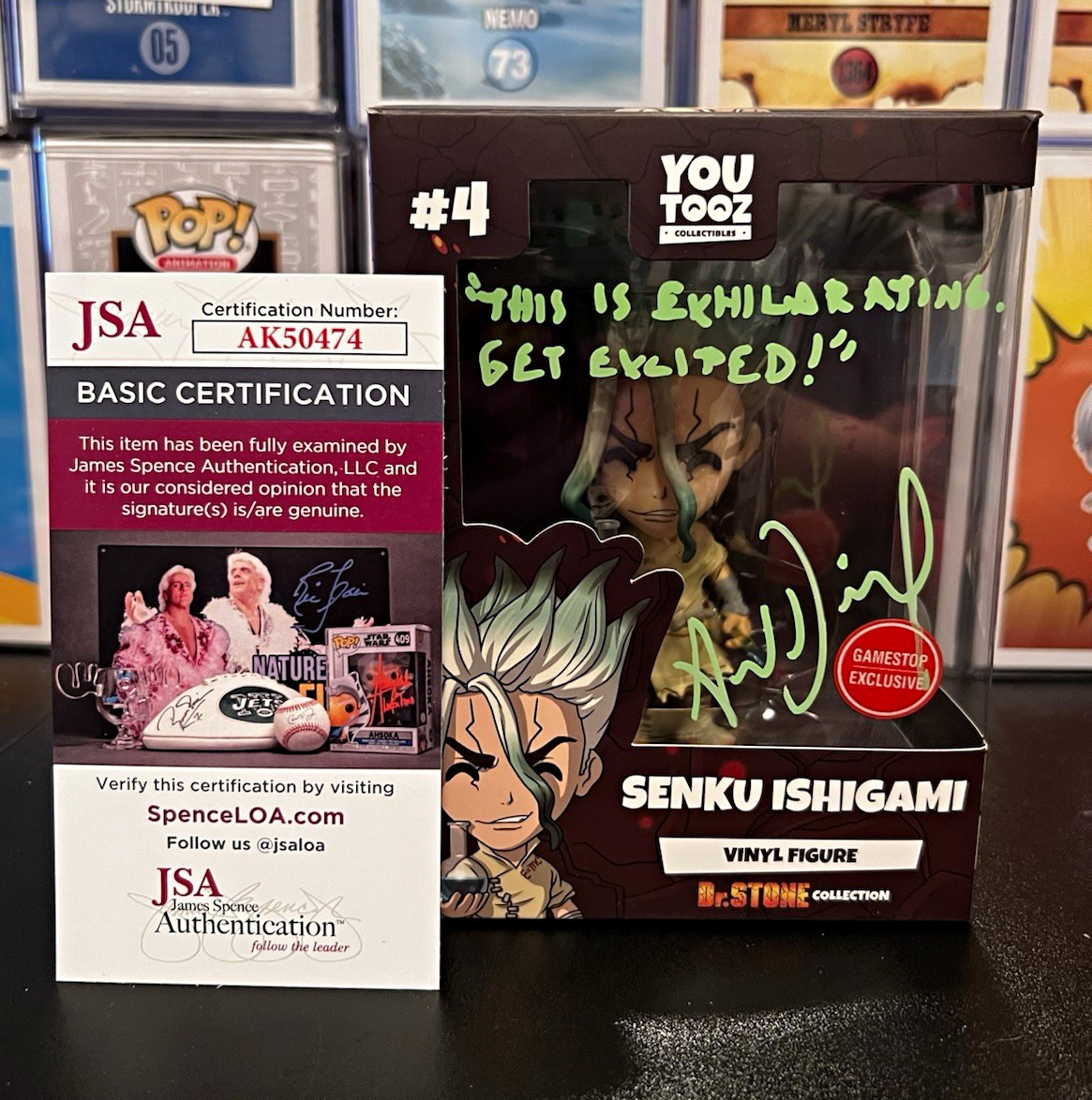 Youtooz Dr. STONE Senku Ishigami #4 Vinyl Figure GameStop Autographed JSA