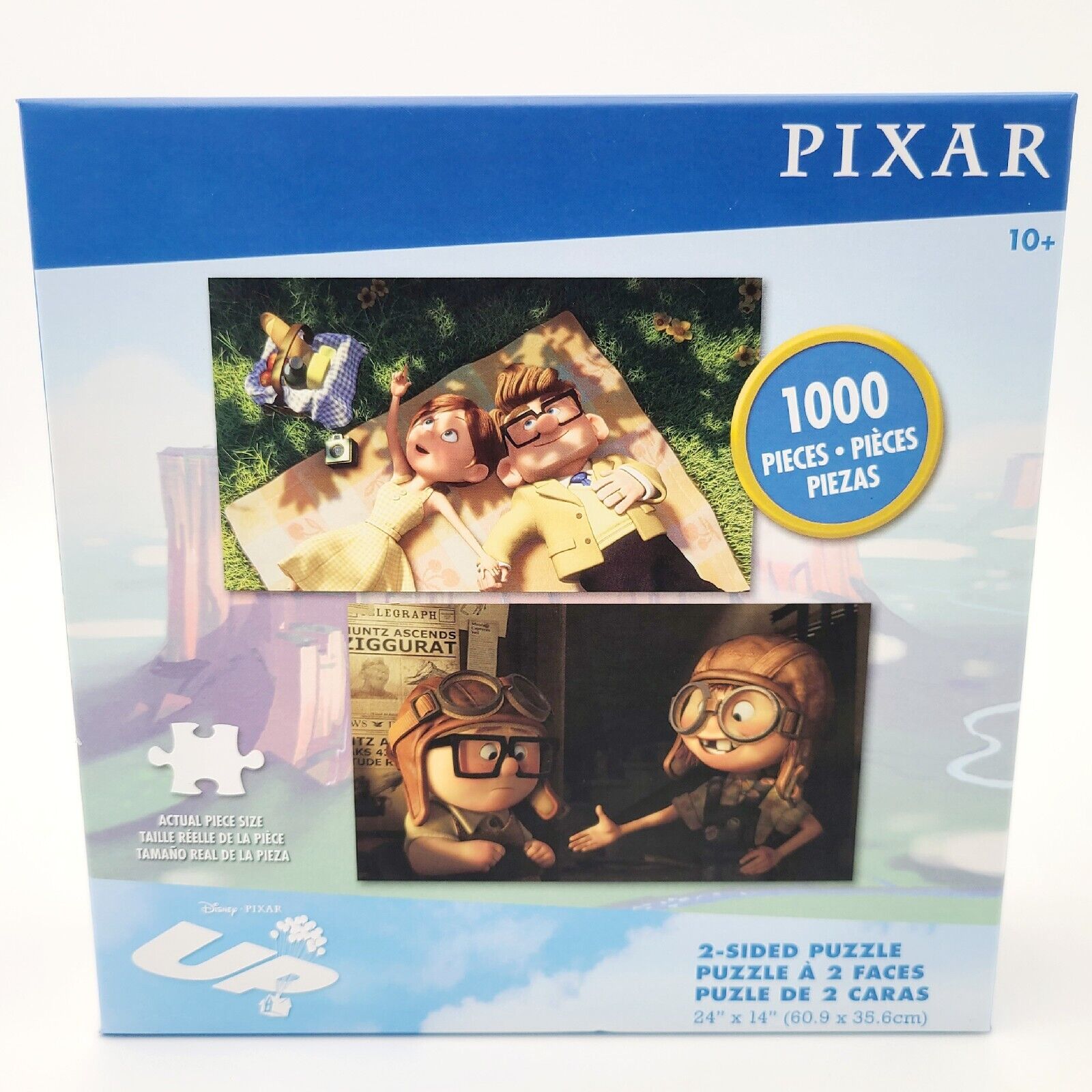 2024 Walt Disney World Parks Pixar Up Carl & Ellie 2 Sided Puzzle 1000 Piece New