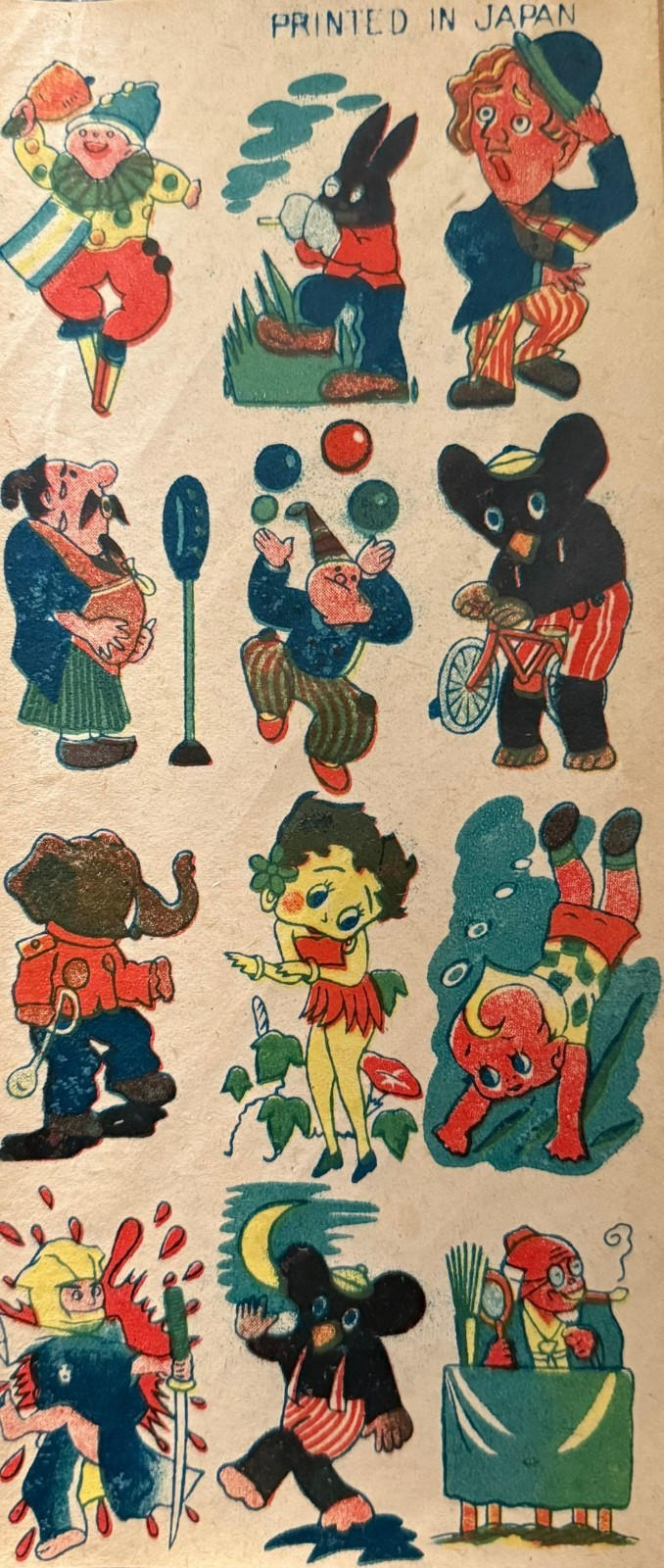 Vintage c-1930s Decal Sheet with Betty Boop Hula Dancer - Pre-war Japan 