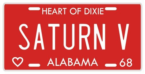 Saturn V Apollo Rocket 1968 Huntsville AL License plate