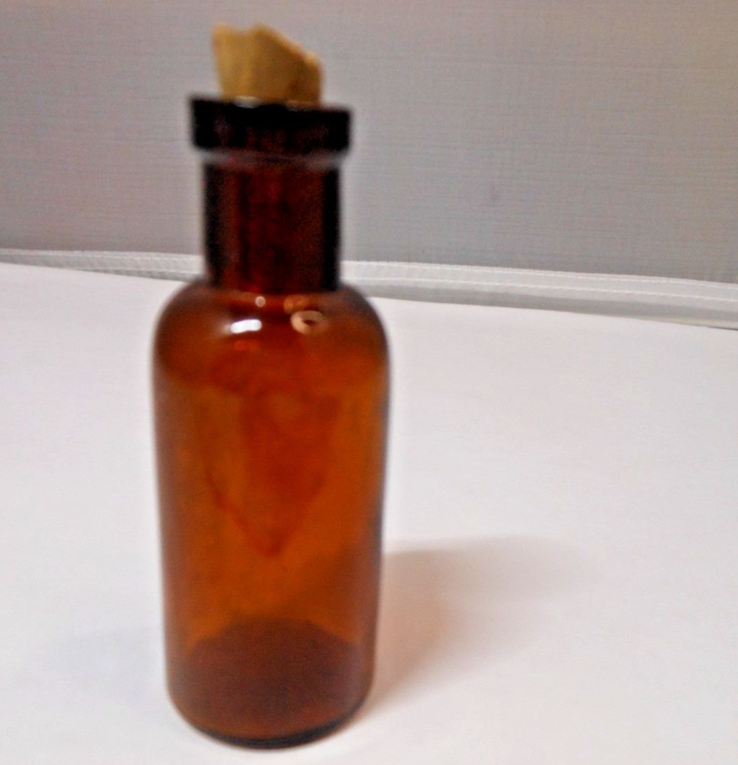 Antique Amber Glass Apothecary Bottle 3