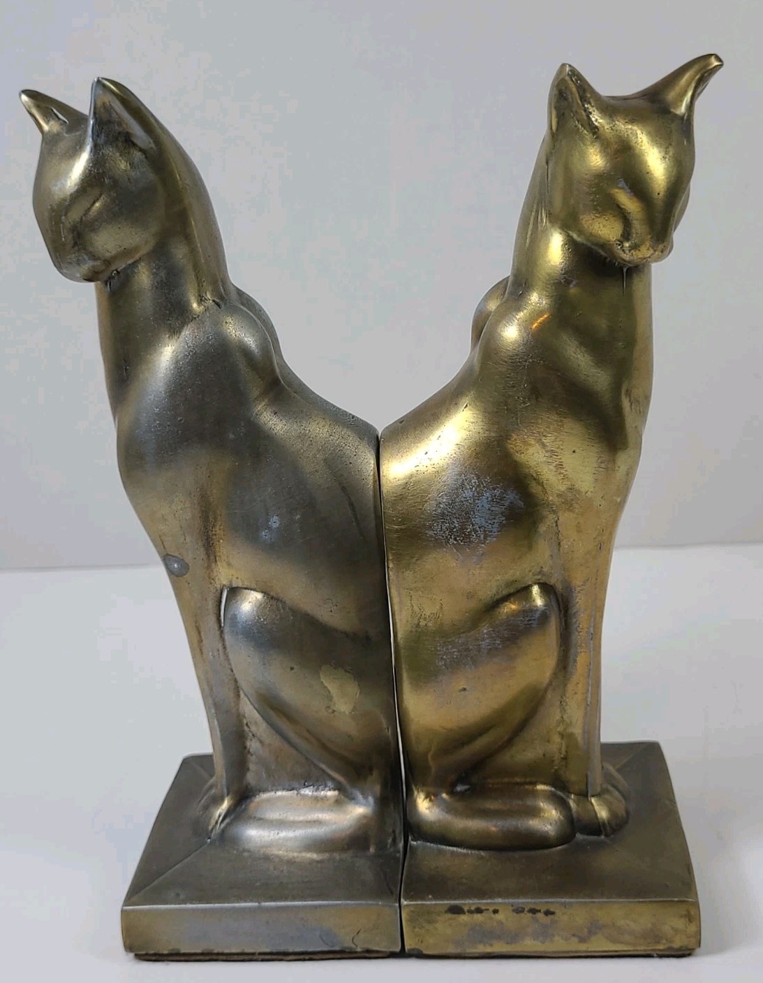 Frankart Sarsaparilla Art Deco Siamese Cat Bookends Vintage 1986 8\