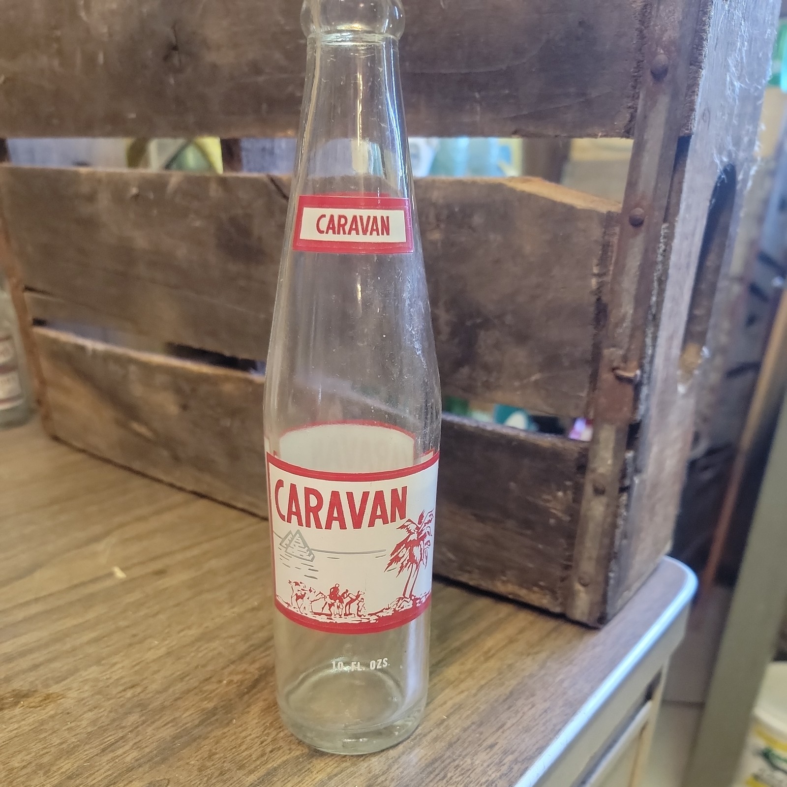 Vintage CARAVAN Soda Drink Bottle 10 fl. oz. Cheerwine Bottling Co. Camel Desert