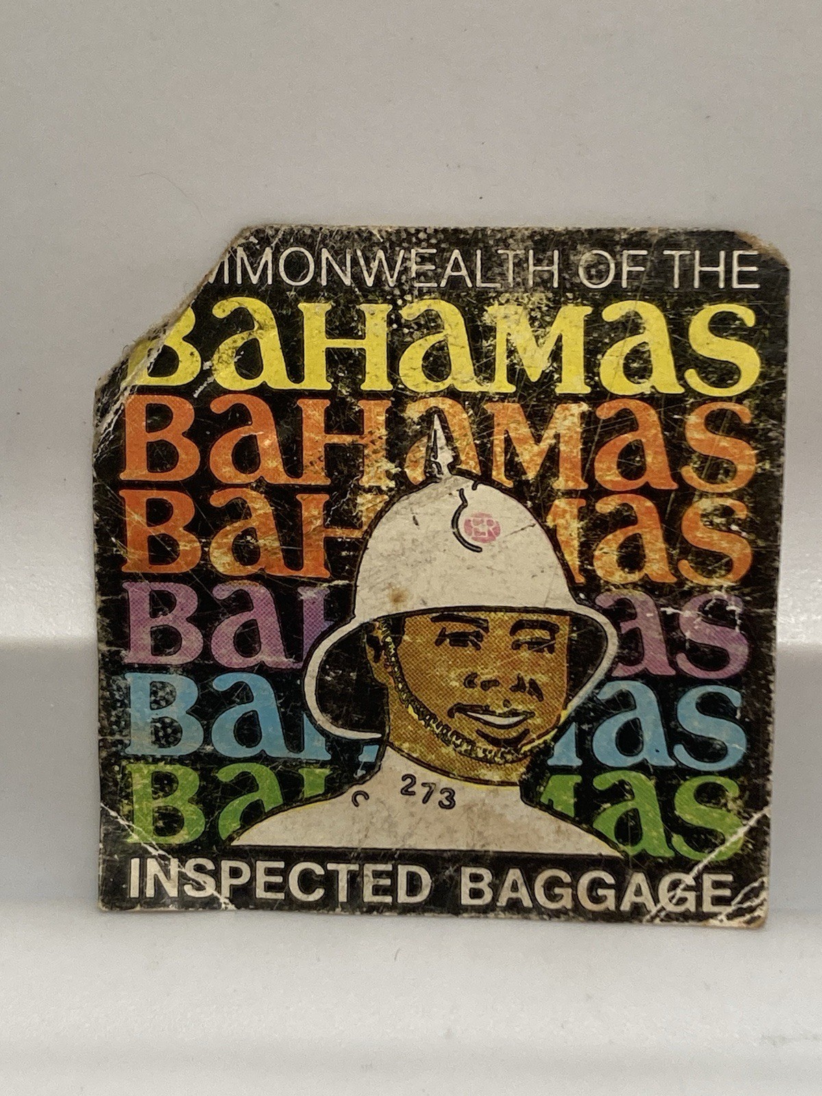 Vintage Commonwealth Of The Bahamas Custom Service Inspected Baggage Sticker