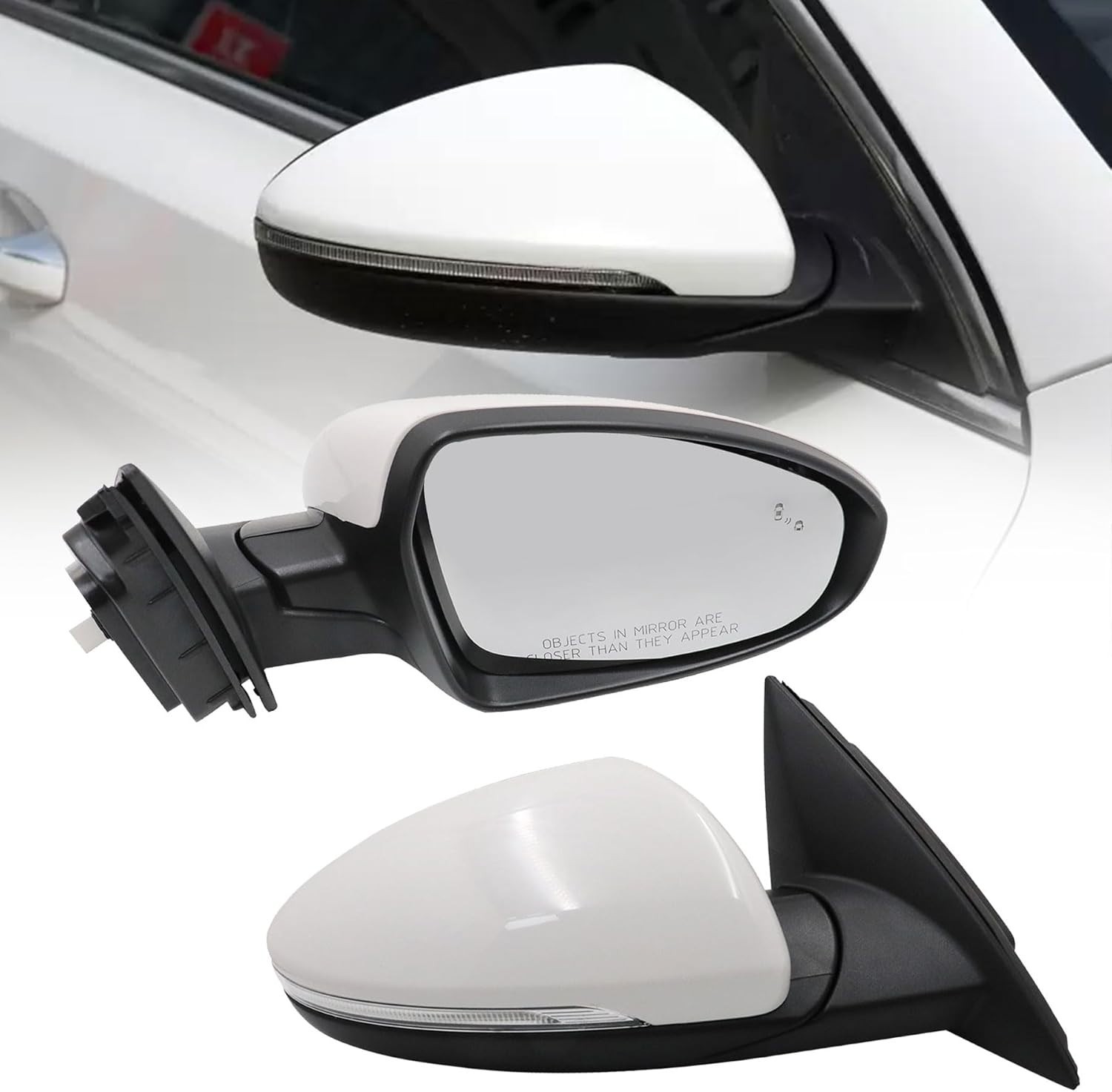 8 Pins Right Passenger Side Mirror Assembly 87620M7090 Compatible with KIA Forte 8 Pins Right Passenger Side Mirror Assembly 87620M7090 Compatible with KIA Forte