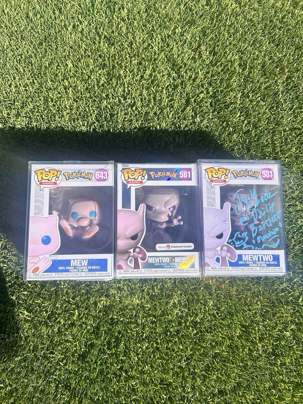 Funko Pop Pokémon Autographed Mixed Lot 3pk Mew #643 Mewtwo #581