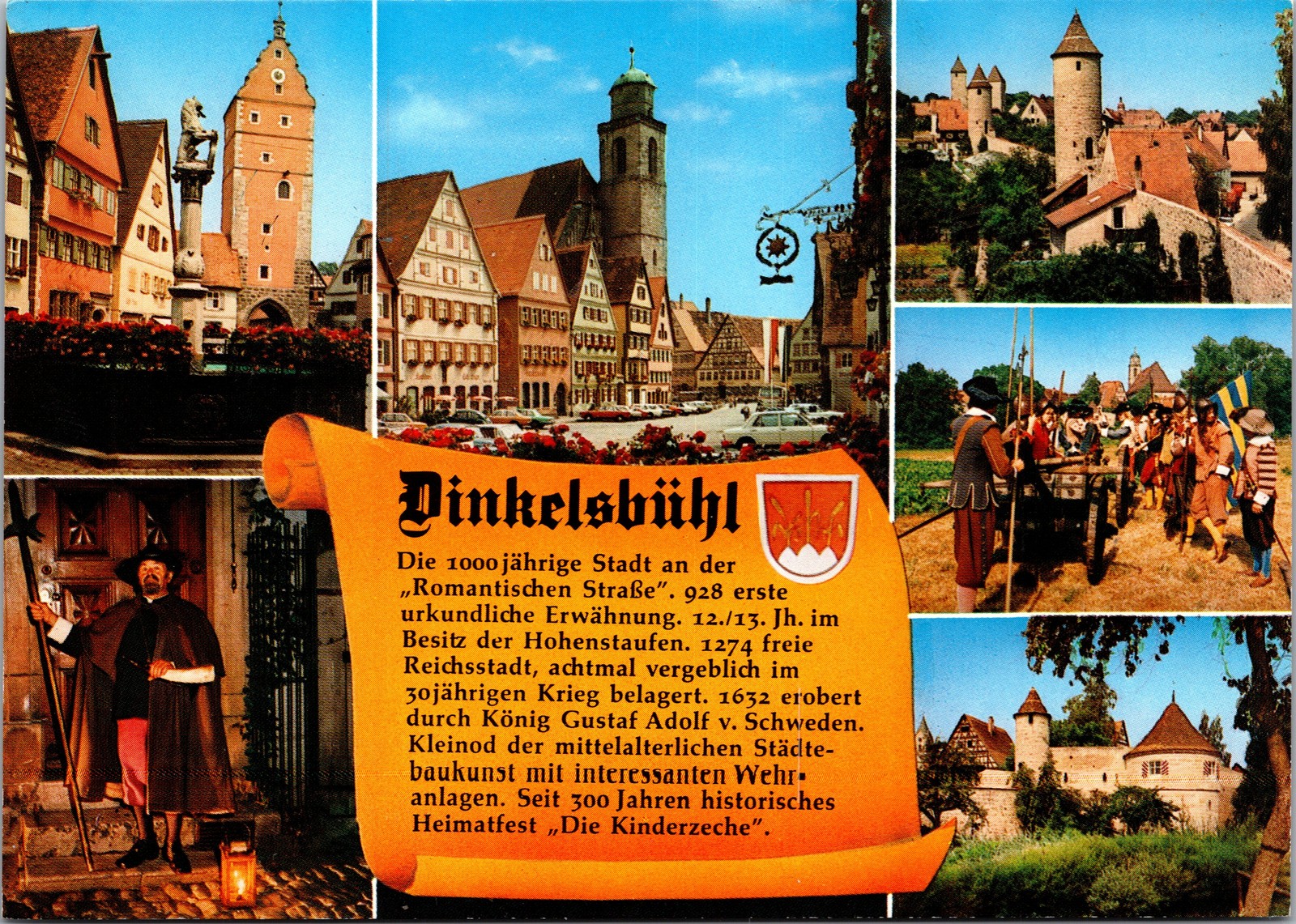 Postcard Germany Dinkelsb�hl Romantic Road multiview Postcard Germany Dinkelsb�hl Romantic Road multiview