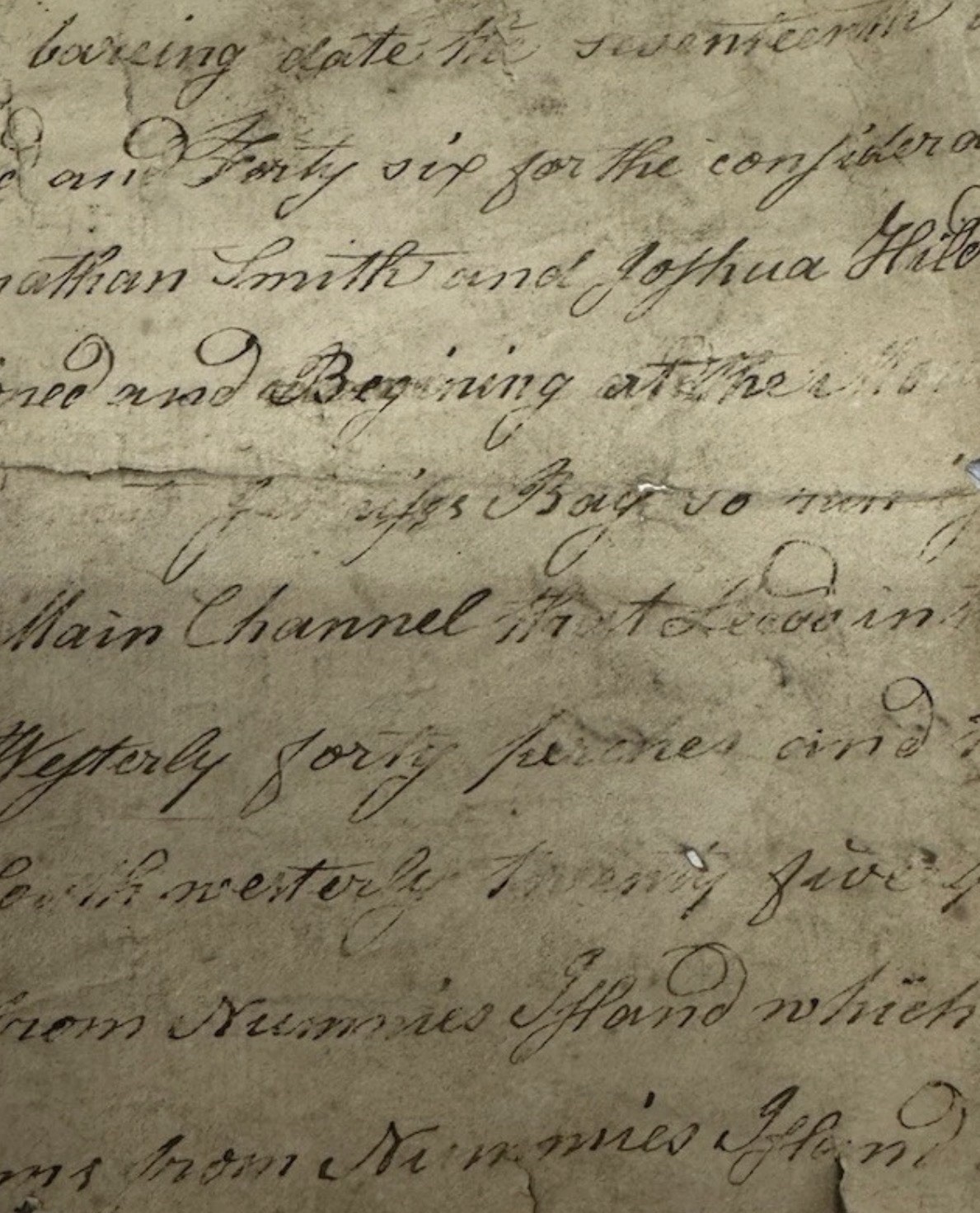 Colonial Era Handwritten Land Deed Fragment 18th Century Manuscript c1790