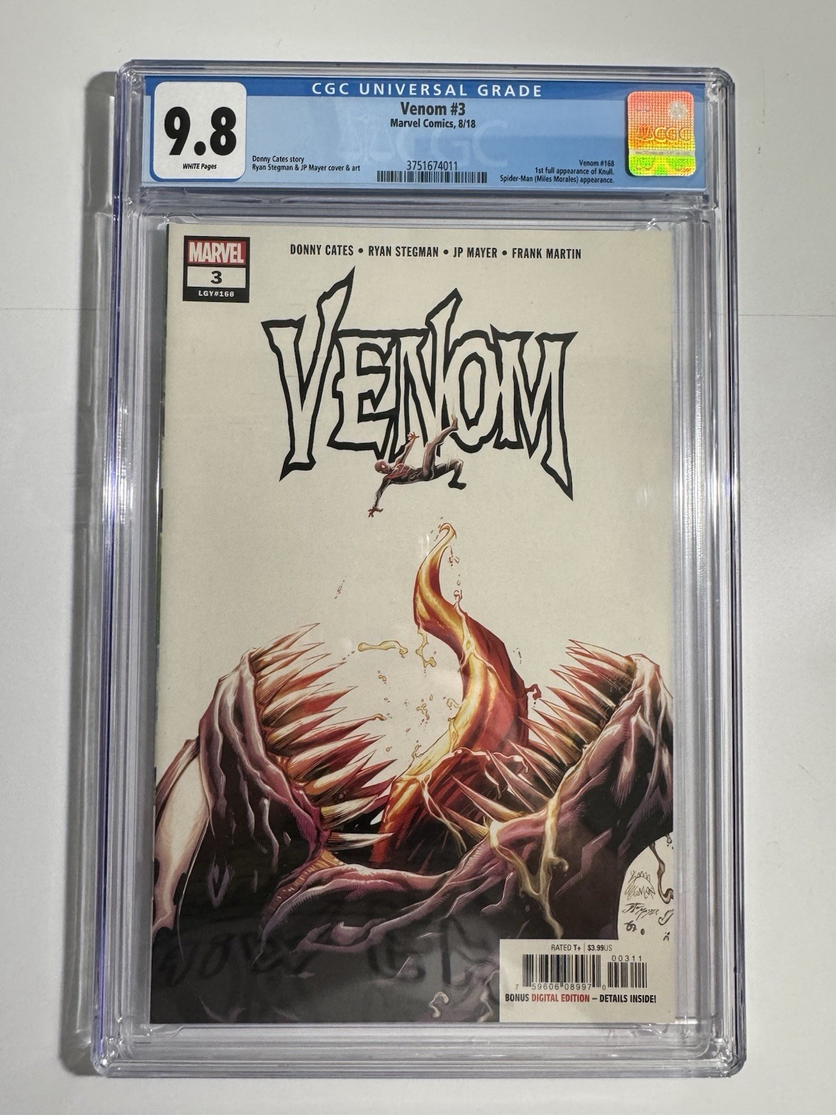 VENOM 3 CGC 9.8 1ST PRINTING COVER A 1ST APPEARANCE KNULL (2018, MARVEL) VENOM 3 CGC 9.8 1ST PRINTING COVER A 1ST APPEARANCE KNULL (2018, MARVEL)