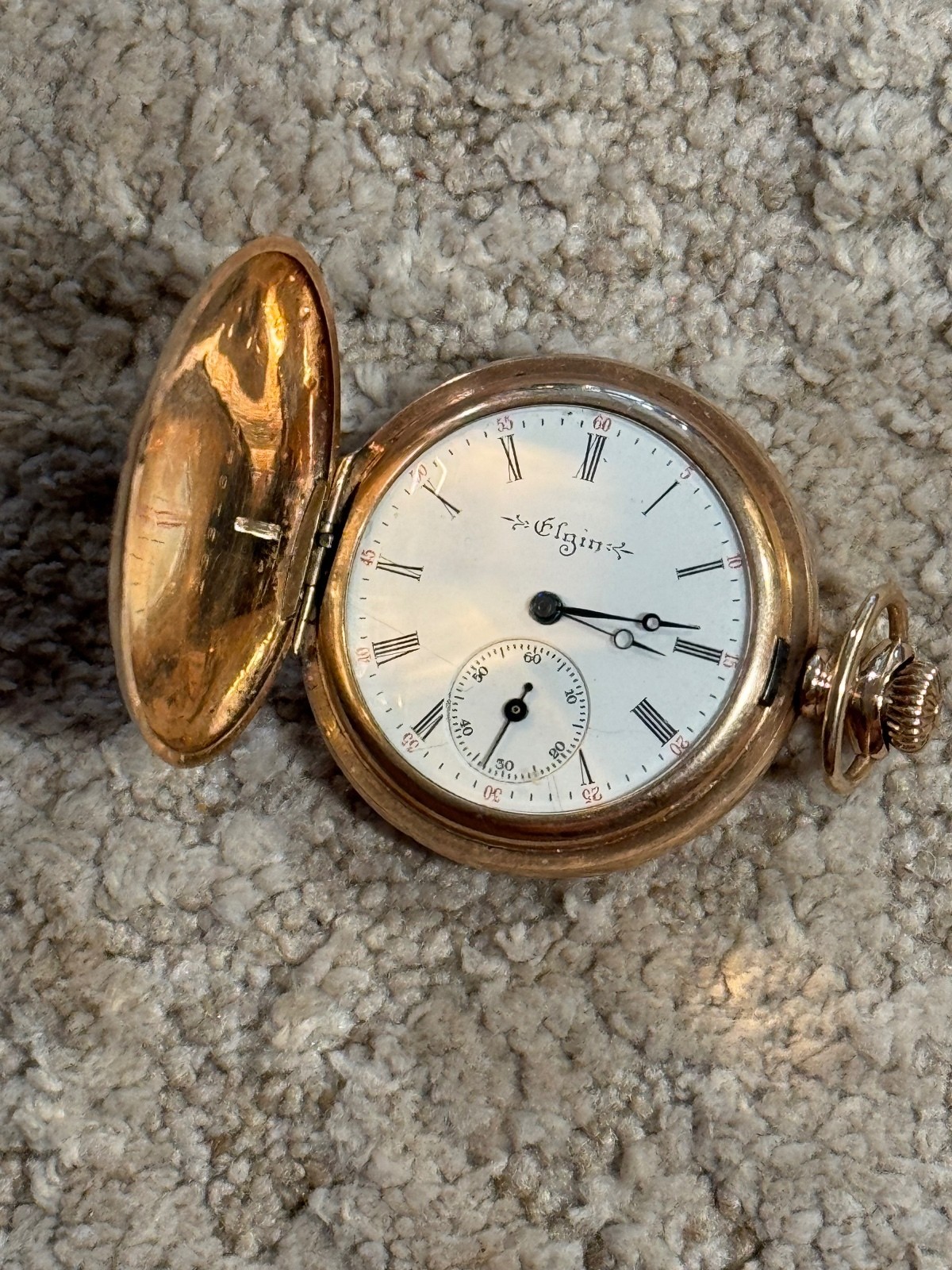 Antique 1907 Elgin 6S Pocket Watch Crescent 25 Year Gold Filled Hunter Case Runs Antique 1907 Elgin 6S Pocket Watch Crescent 25 Year Gold Filled Hunter Case Runs