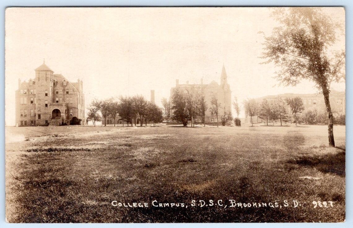 1910\'s RPPC COLLEGE CAMPUS BUILDINGS S.D.S.C. BROOKINGS SOUTH DAKOTA POSTCARD
