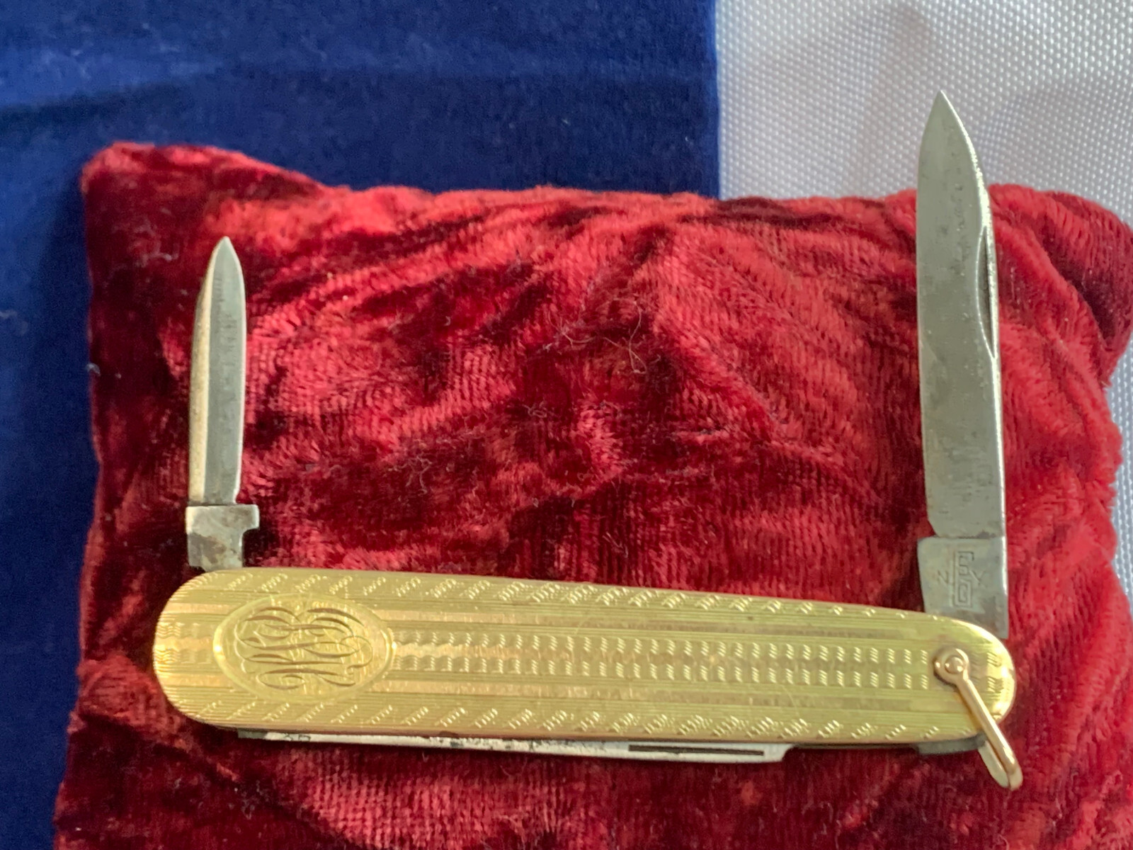 Vtg 10K Yellow Gold Schrade Cutlery Folding Pocket Knife 19.06g 2 Blade