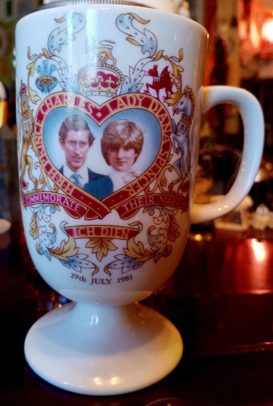 Vintage 1981 Royal Wedding Mug Pedestal Footed Prince Charles Lady Diana Ich Die Vintage 1981 Royal Wedding Mug Pedestal Footed Prince Charles Lady Diana Ich Die