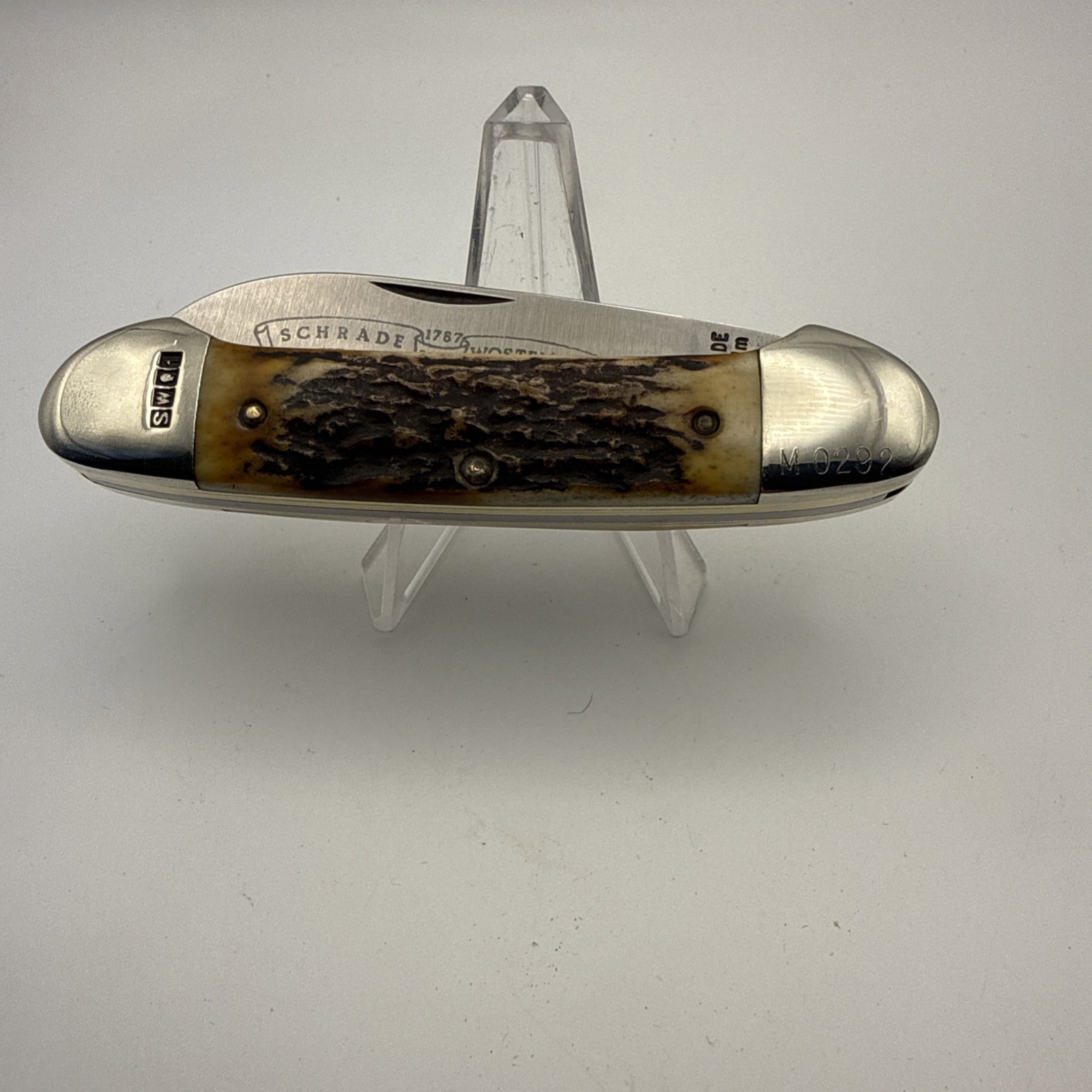 VINTAGE SCHRADE I.X.L. WOSTENHOLM STAG SS CANOE KNIFE SHEFFIELD ENGLAND LE#M0292 VINTAGE SCHRADE I.X.L. WOSTENHOLM STAG SS CANOE KNIFE SHEFFIELD ENGLAND LE#M0292