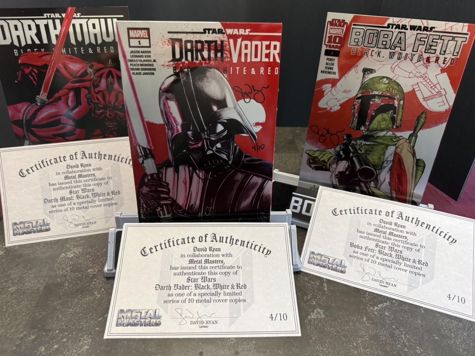 Star Wars Vader, Maul & Boba Fett Black White & Red #1 Metal 3-Book Set 4/10 Star Wars Vader, Maul & Boba Fett Black White & Red #1 Metal 3-Book Set 4/10