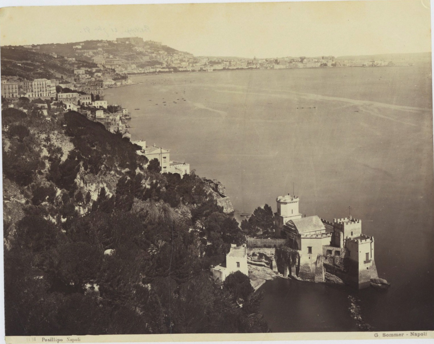 summer. Italy, Napoli, Posillipo albumen print 18x24 Circa 1880   