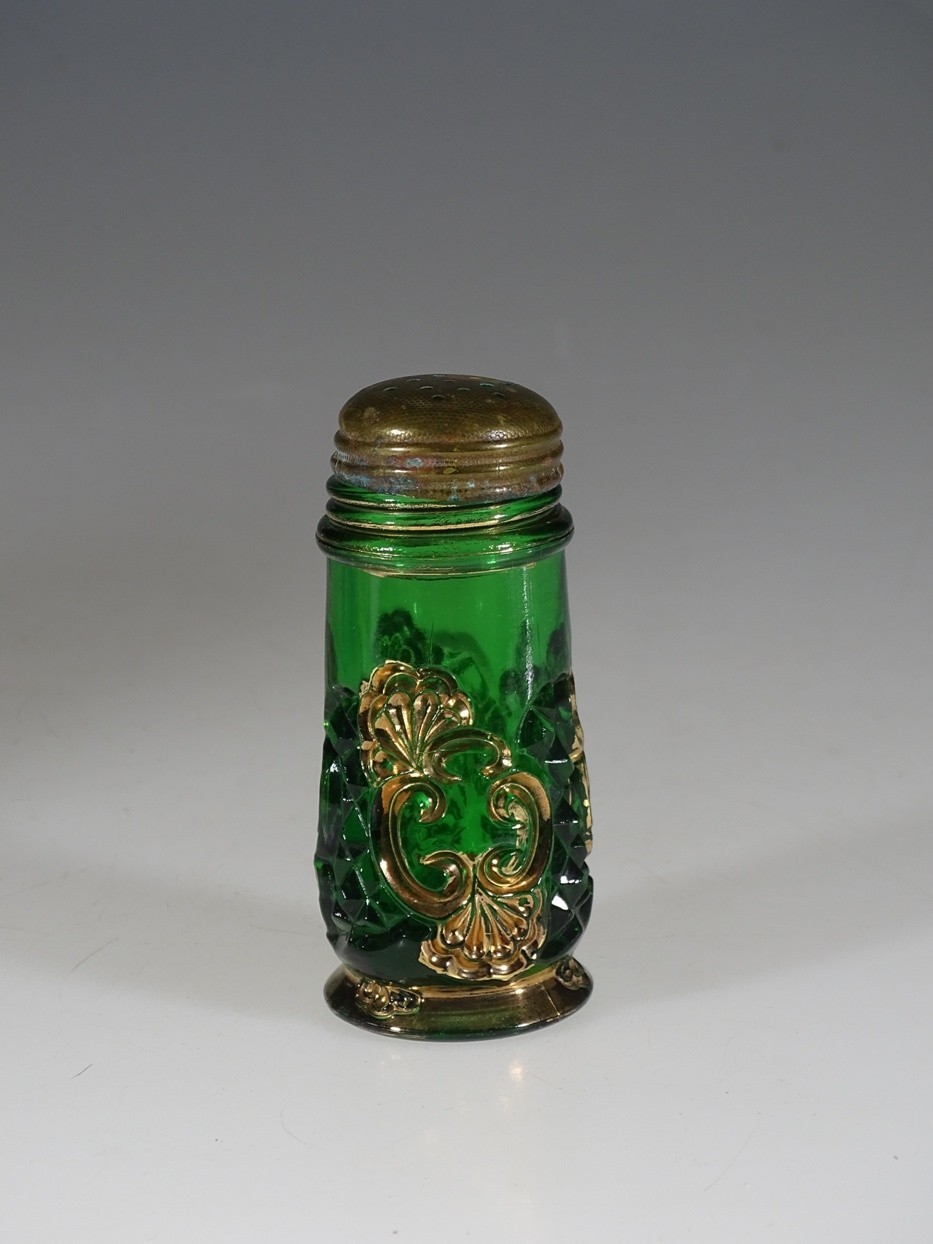 EAPG Riverside Glass Works Emerald Green Croesus Salt Shaker c.1895 EAPG Riverside Glass Works Emerald Green Croesus Salt Shaker c.1895