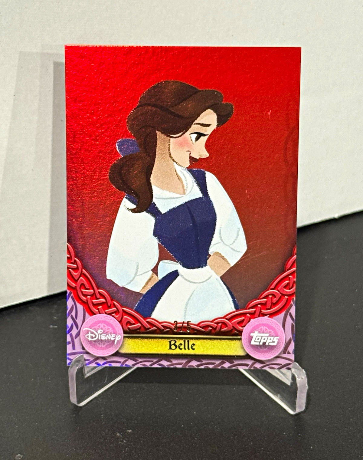 Belle 2025 Topps Disney Wonder Tapestries Red /5 Beauty & The Beast T-13