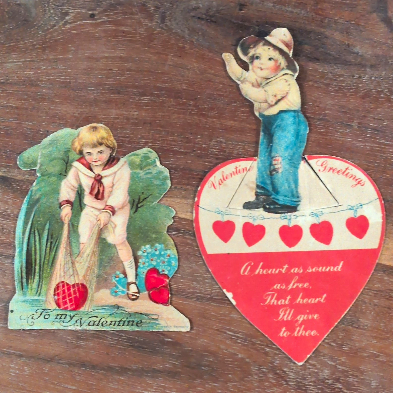 Vintage Valentine’s Day Greeting Card Child Figural Heart \ Vintage Valentine’s Day Greeting Card Child Figural Heart \