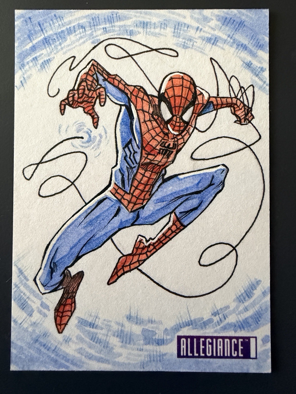2023 Upper Deck Allegiance Infinity Trilogy Spider-Man Sketch 1/1 Alex Rodrigues