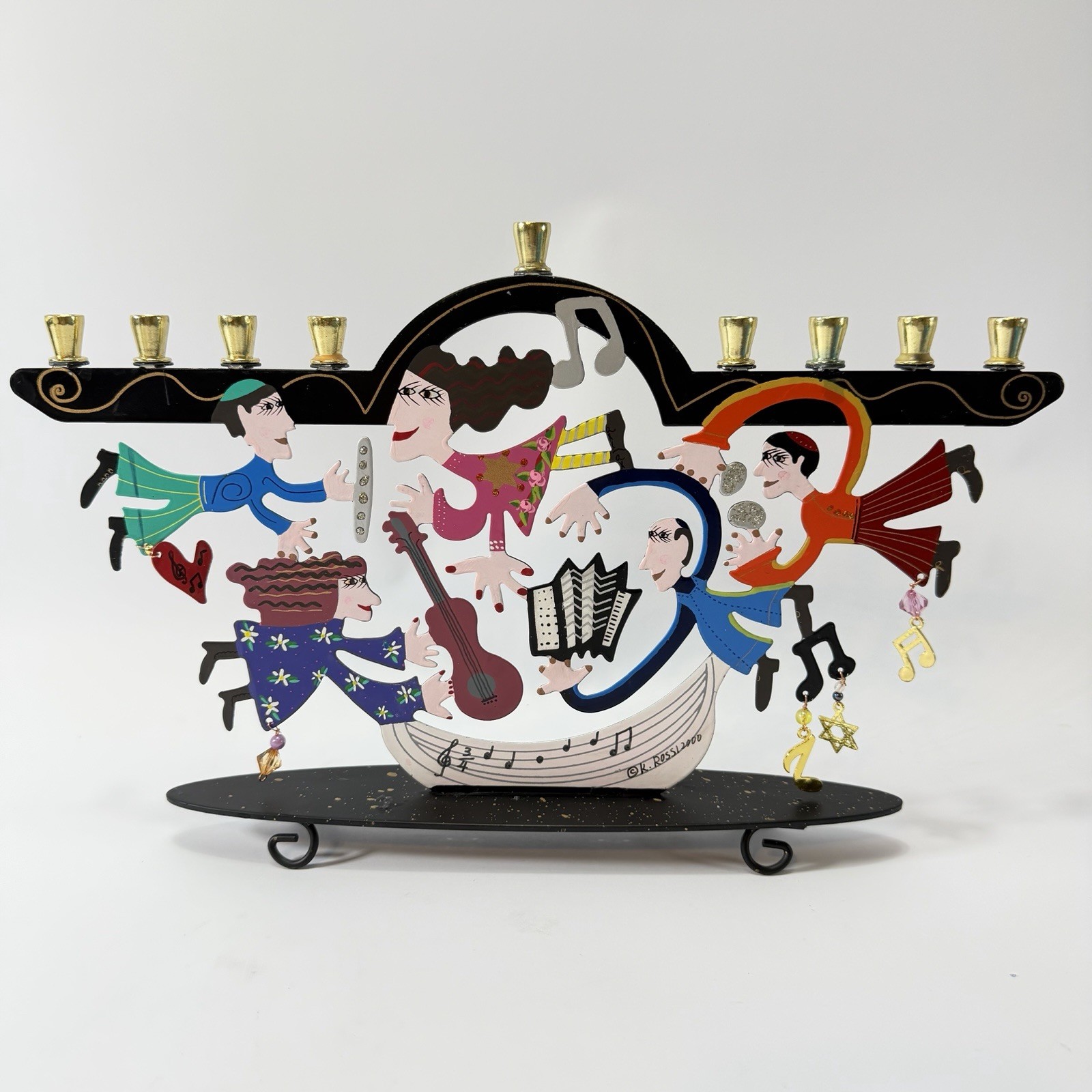 Vintage Karen Rossi Aviv Judaica Collection Music Menorah With Original Box Vintage Karen Rossi Aviv Judaica Collection Music Menorah With Original Box