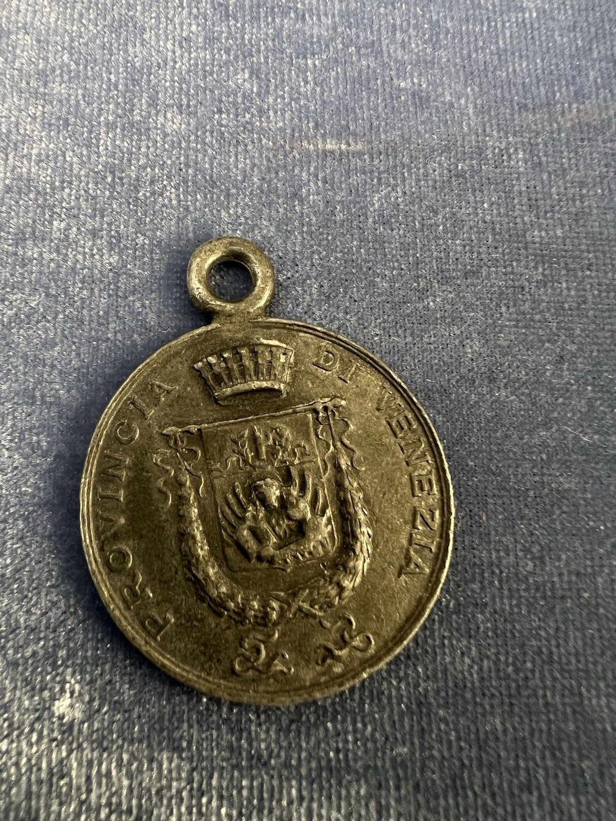 Vintage Provincia Di Venezia Italy Bronze Heraldic Medal Pendant Charm