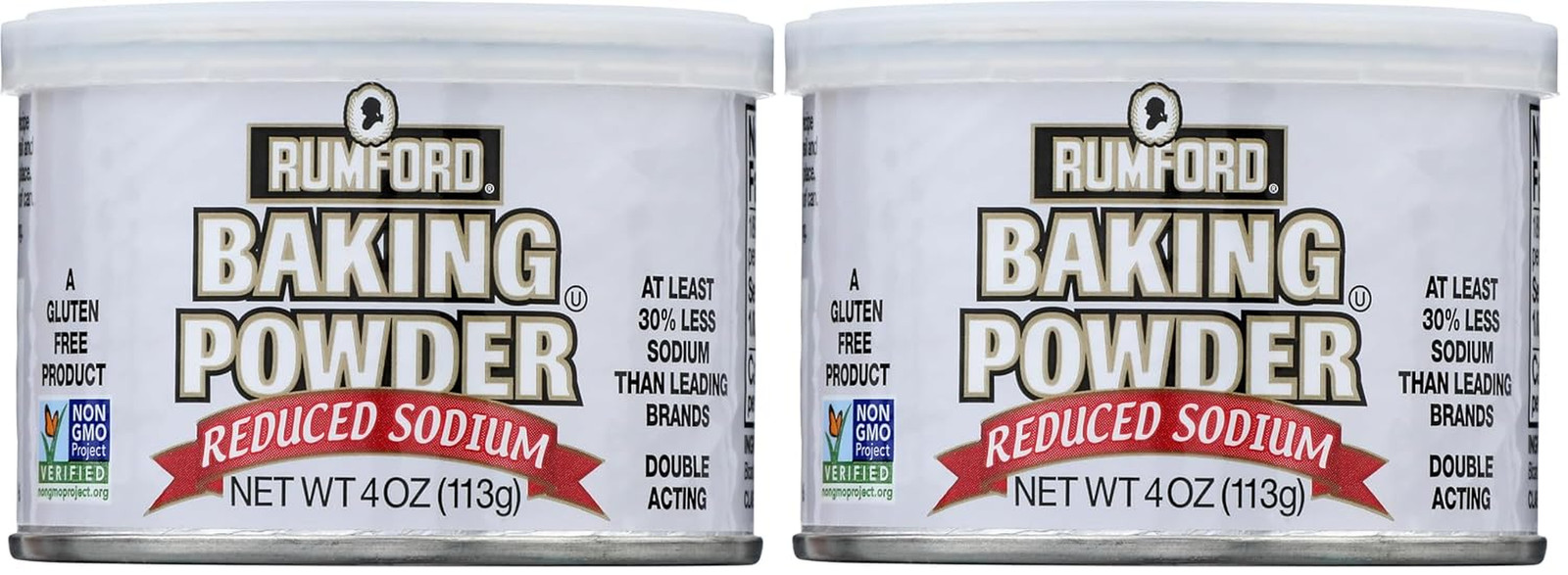 Rumford Reduced Sodium Baking Powder, 4 Ounce Non GMO Baking Powder (Pack of 2) Rumford Reduced Sodium Baking Powder, 4 Ounce Non GMO Baking Powder (Pack of 2)