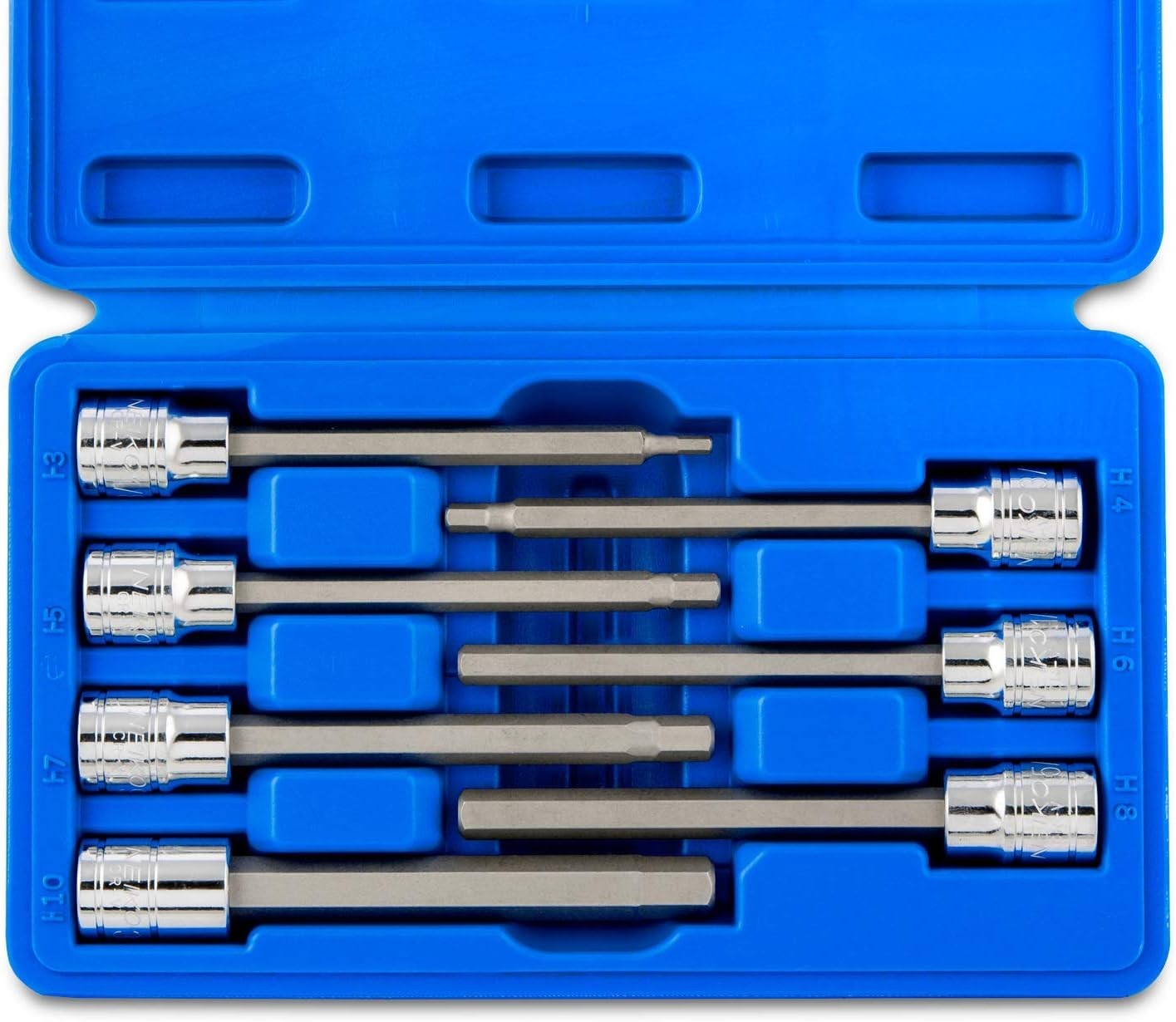 3/8-Inch Drive Extra Long Allen Hex Bit Socket Set Metric 3 mm 10 mm