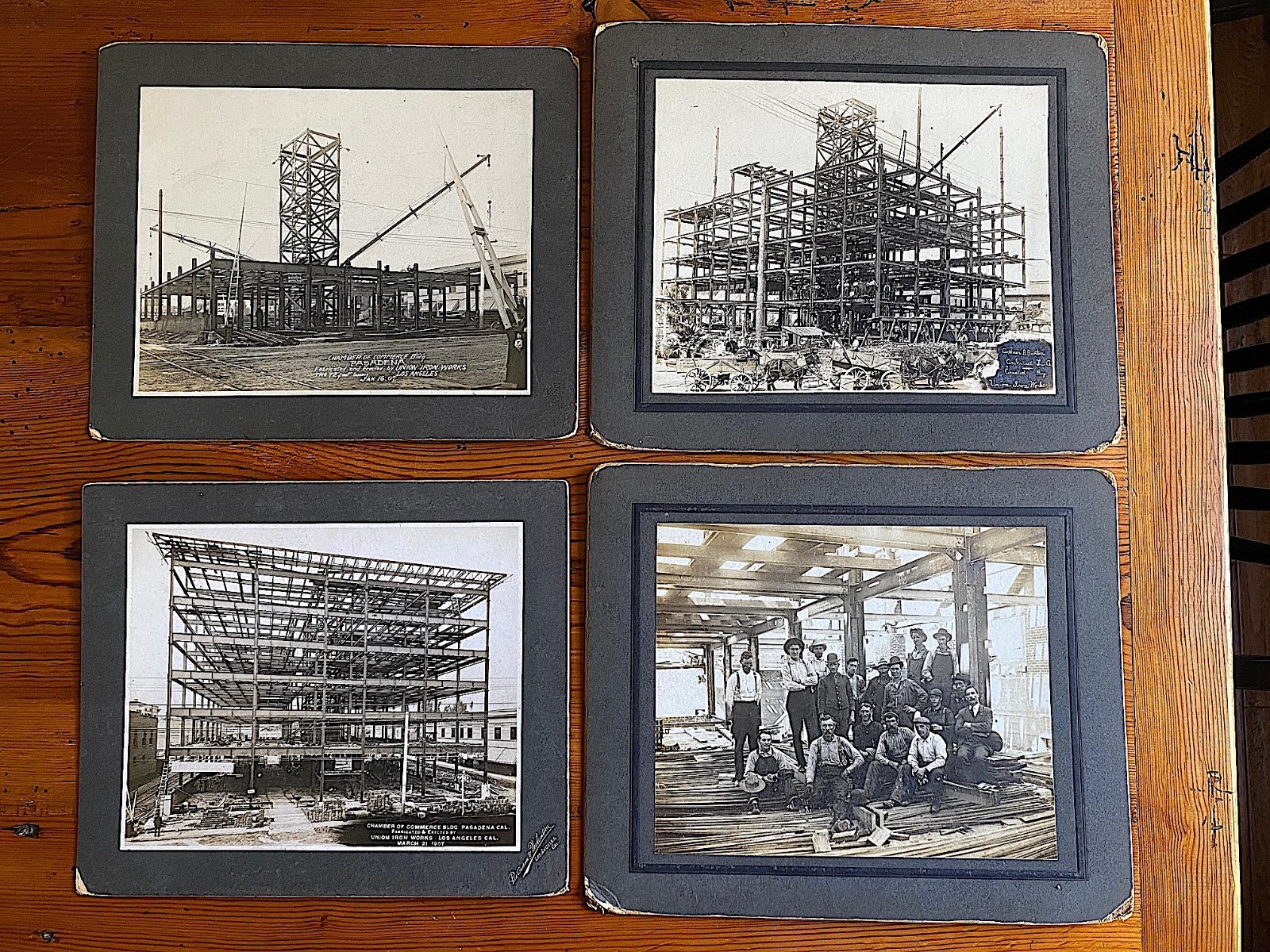 Pasadena California Chamber of Commerce Bldg Construction 1907 Cabinet Photos Pasadena California Chamber of Commerce Bldg Construction 1907 Cabinet Photos
