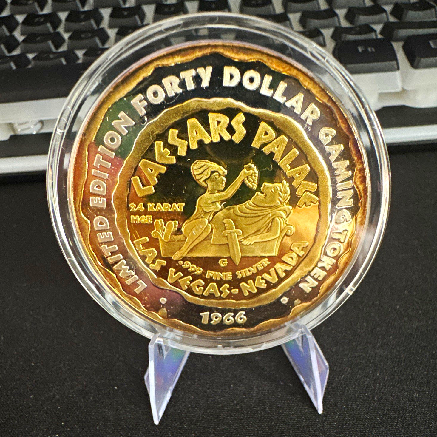 Caesars Palace LTD  $40 Gaming Token 1966 Las Vegas NV .999 Fine Silver