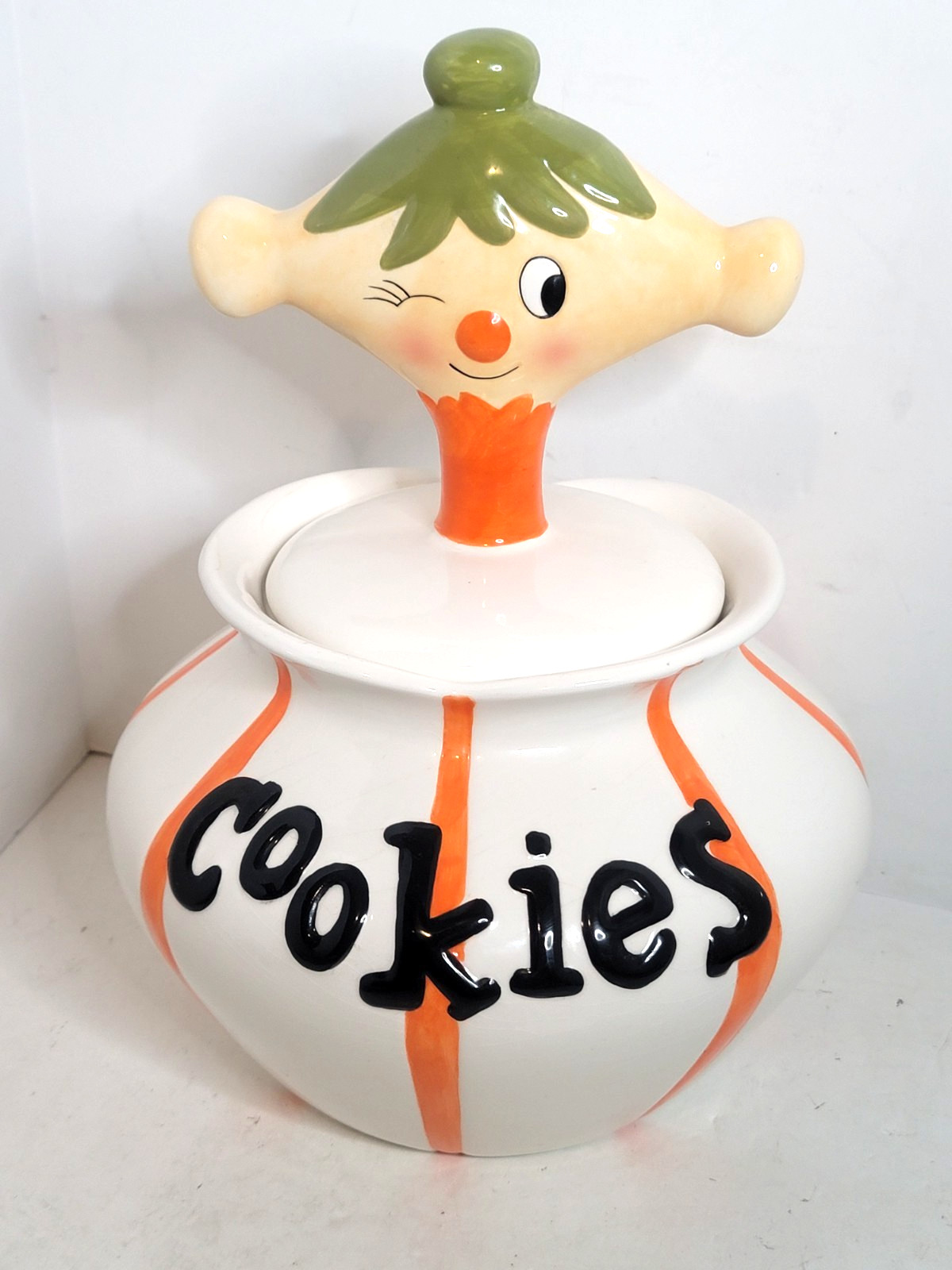 VTG 2000's Grant Holt-Howard Associates Pixieware Winking Pixie Cookie Jar EUC