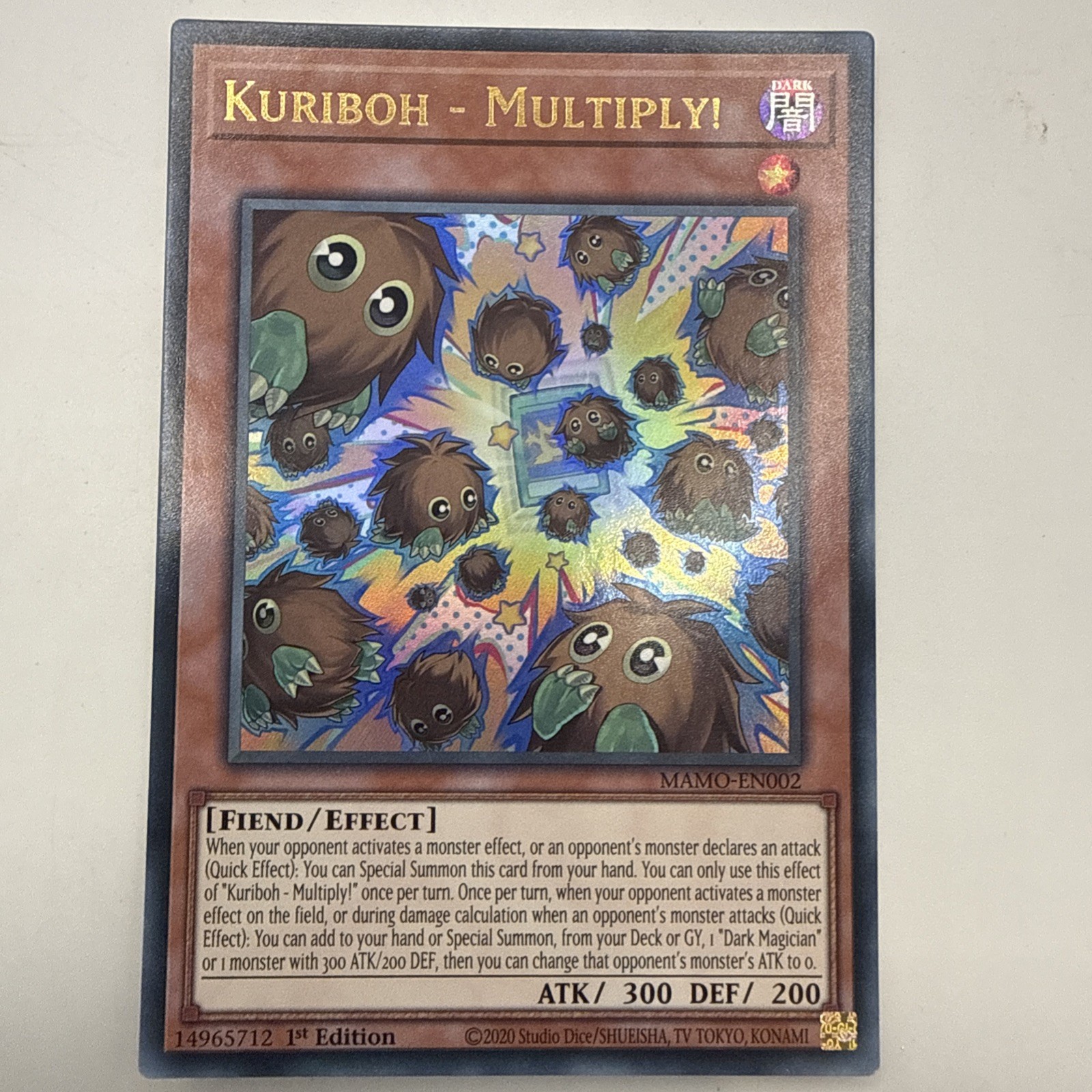 Kuriboh - Multiply MAMO-EN002 Ultra Rare 1st Ed YuGiOh Kuriboh - Multiply MAMO-EN002 Ultra Rare 1st Ed YuGiOh