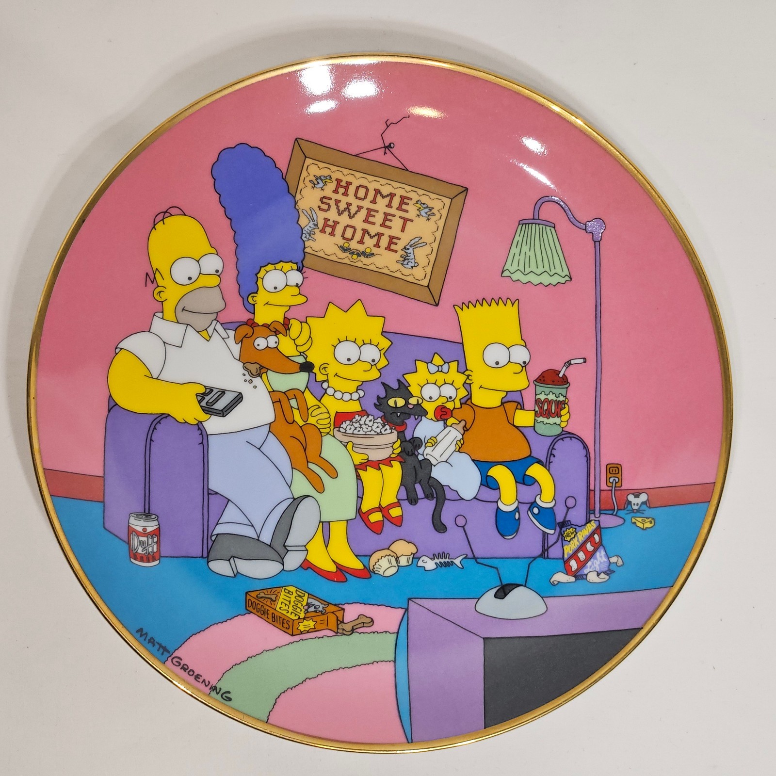 The Simpsons Franklin Mint Collector Plate “A Family for the ’90s” Porcelain