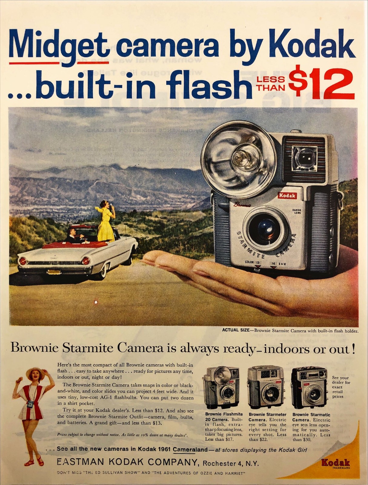 Kodak Brownie Starmite Camera Magazine Ad 1961 Mid-Century Photography Kodak Brownie Starmite Camera Magazine Ad 1961 Mid-Century Photography