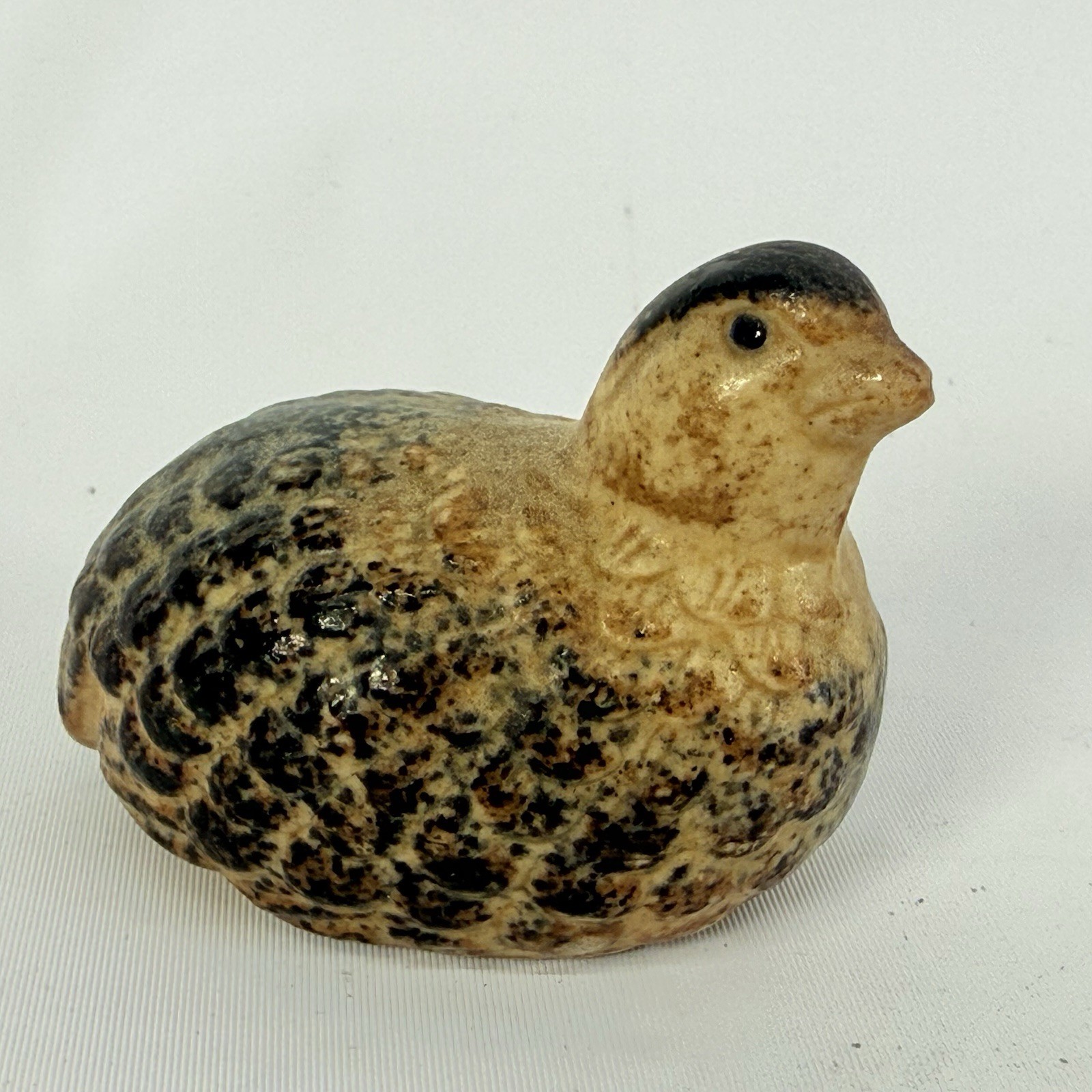 Vintage Button Quail Partridge Ceramic Pottery Small Figurine Bird Mini 2”