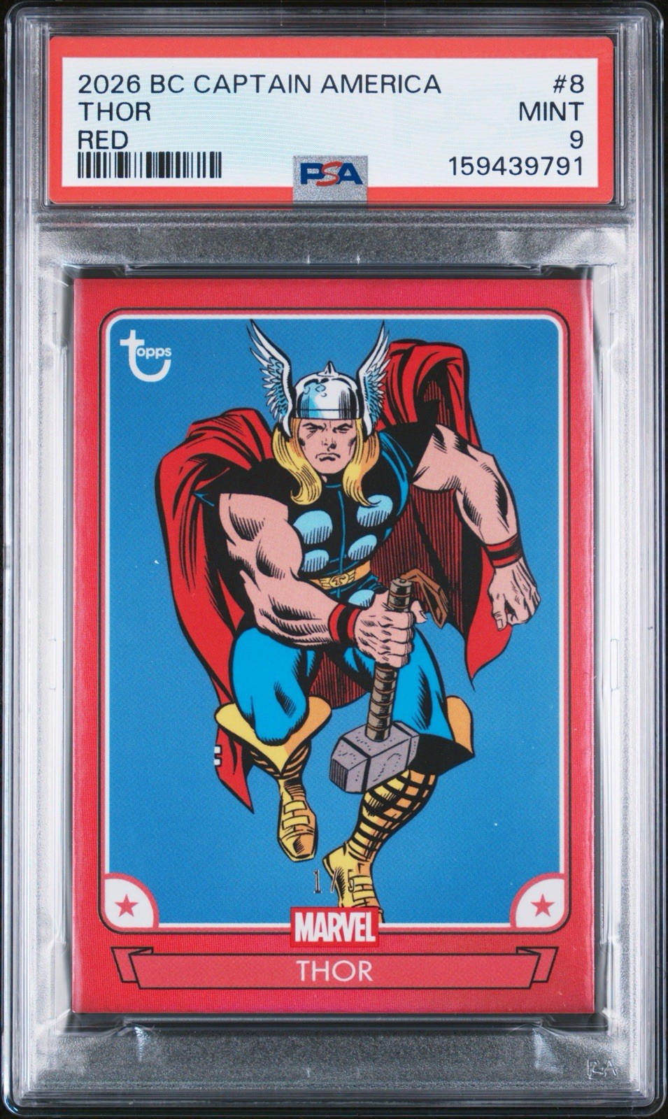 2026 Topps Marvel Brooklyn Thor /5 Red PSA 9