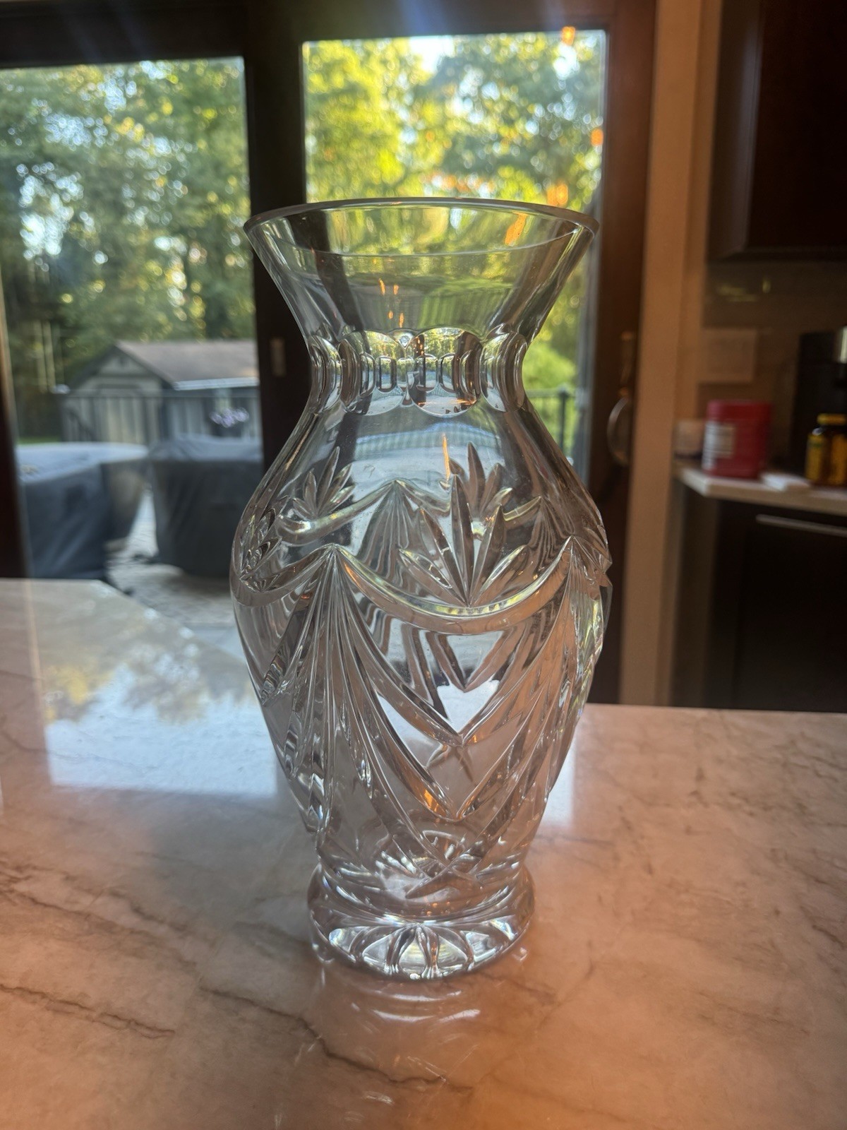 Vintage Waterford Georgetown 12” Inch Crystal Vase Etched Waterford mark -