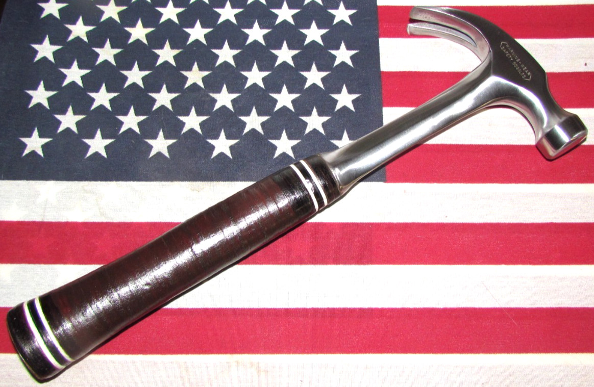 Vintage Classic 1970s Estwing Curve Claw 16 oz Hammer w/Original Leather Handle