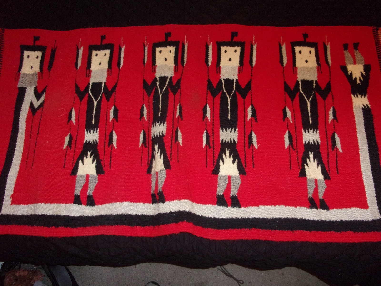 Vintage Navajo Five Rainbow Yei Rug Weaving Vintage Navajo Five Rainbow Yei Rug Weaving