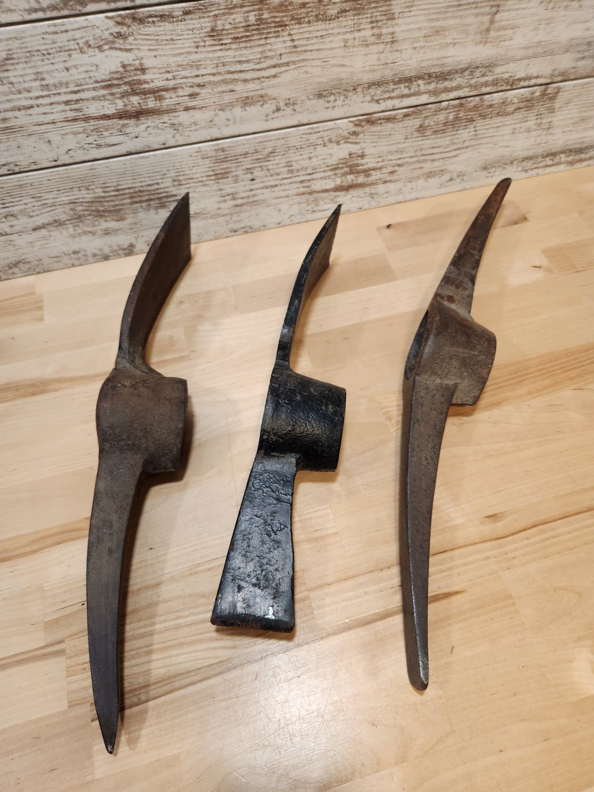 Vintage lot of 3 Trenching Pick Axe Heads Only Vintage lot of 3 Trenching Pick Axe Heads Only
