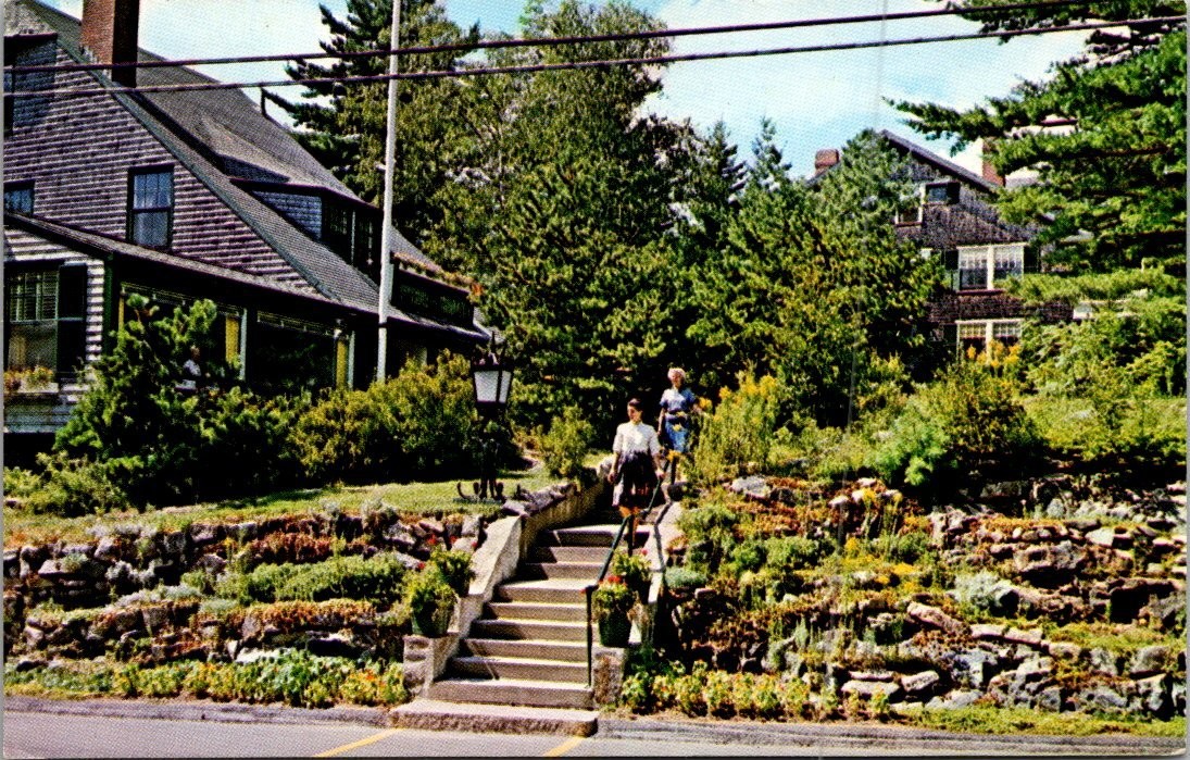 Vintage Harbourside Inn Northeast Harbor Maine Postcard 1965