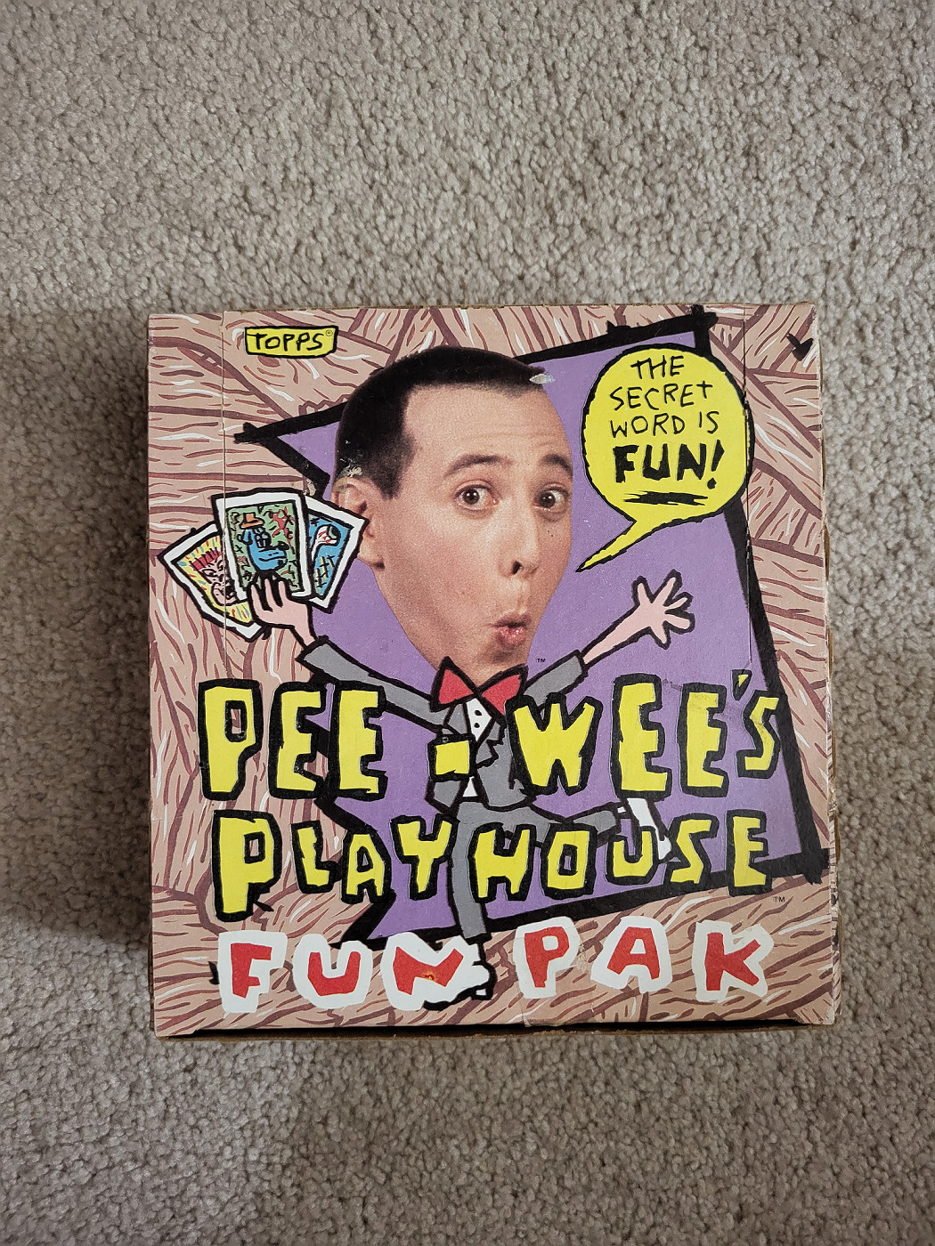 Pee Wee's Playhouse Fun Pak Box (Open, Nearly Complete Set) 1988 TOPPS Pee Wee's Playhouse Fun Pak Box (Open, Nearly Complete Set) 1988 TOPPS