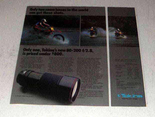 1984 Tokina 80-200 f/2.8 Lens Ad - Get These Shots 1984 Tokina 80-200 f/2.8 Lens Ad - Get These Shots
