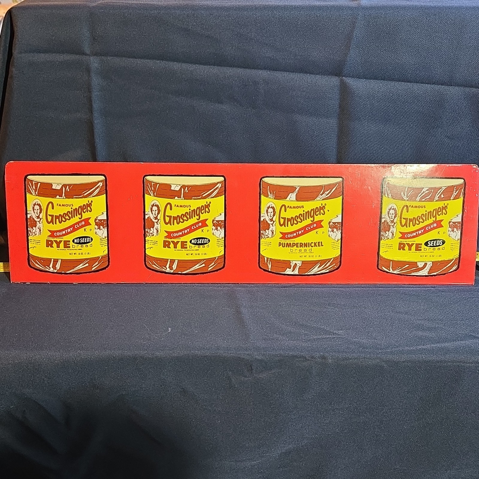 Grossinger\'s Country Club Vintage Rye & Pumpernickel Bread Advertising Sign
